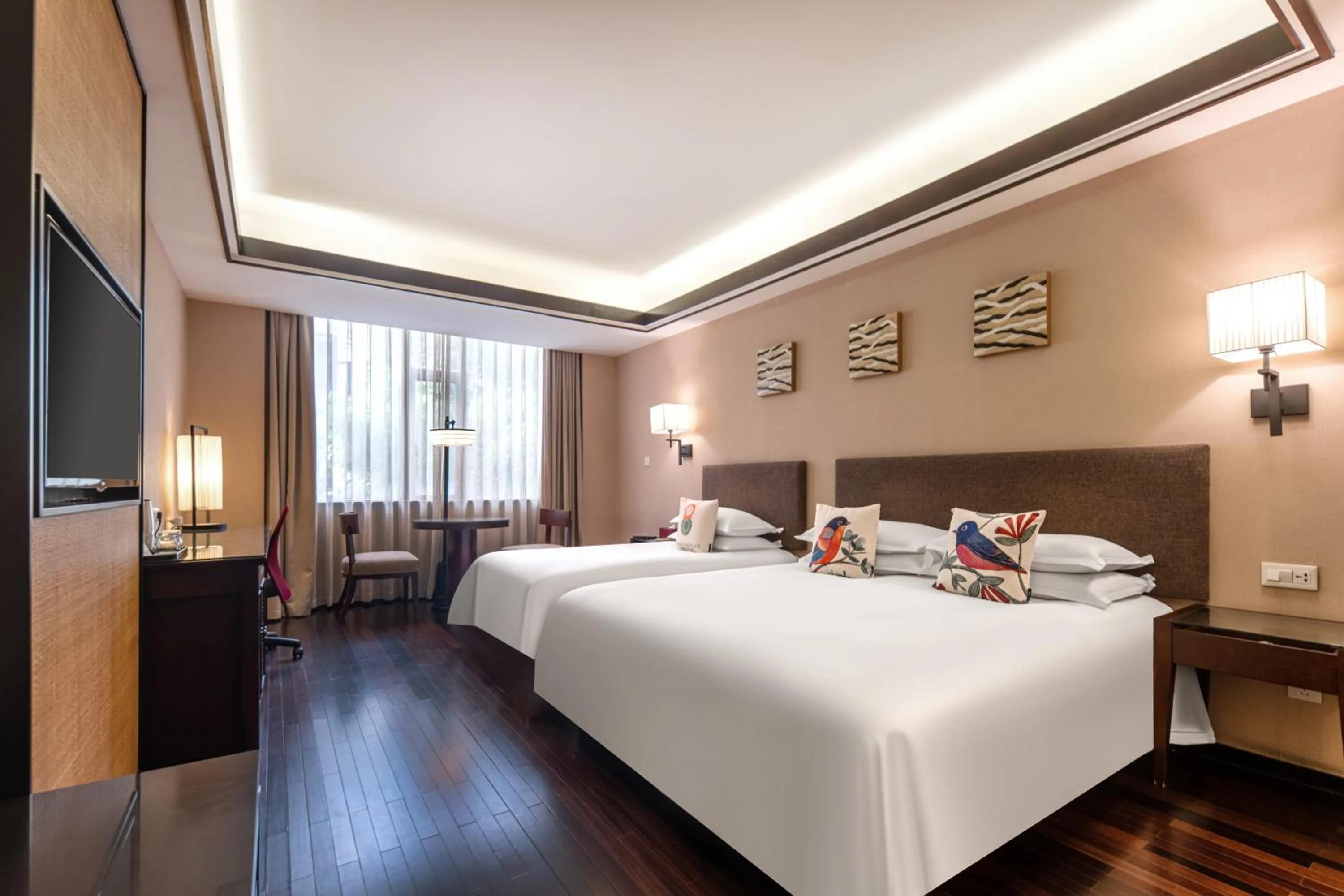 Bed in SSAW Boutique Hotel Hangzhou West Lake Yilian