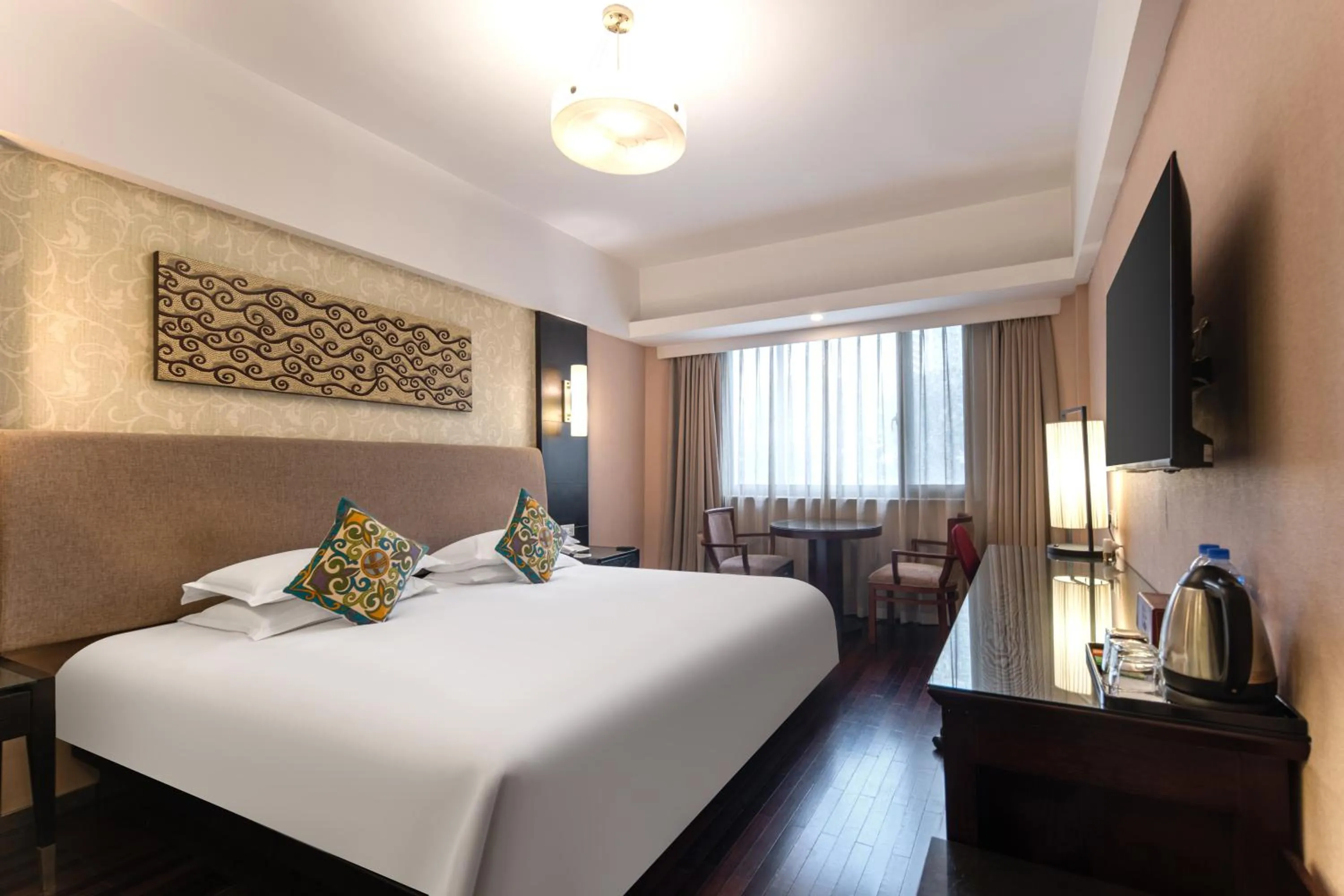 Bed in SSAW Boutique Hotel Hangzhou West Lake Yilian