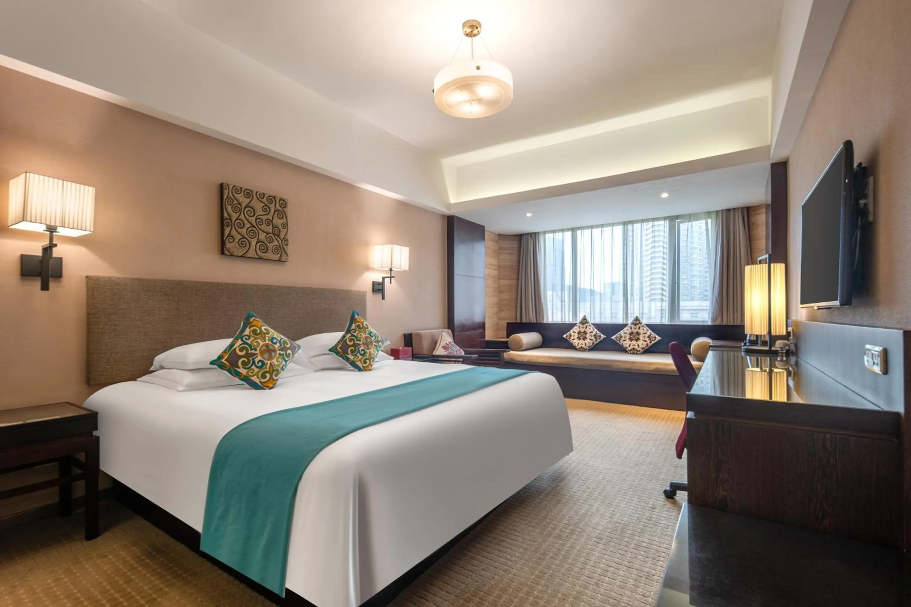 Bed in SSAW Boutique Hotel Hangzhou West Lake Yilian