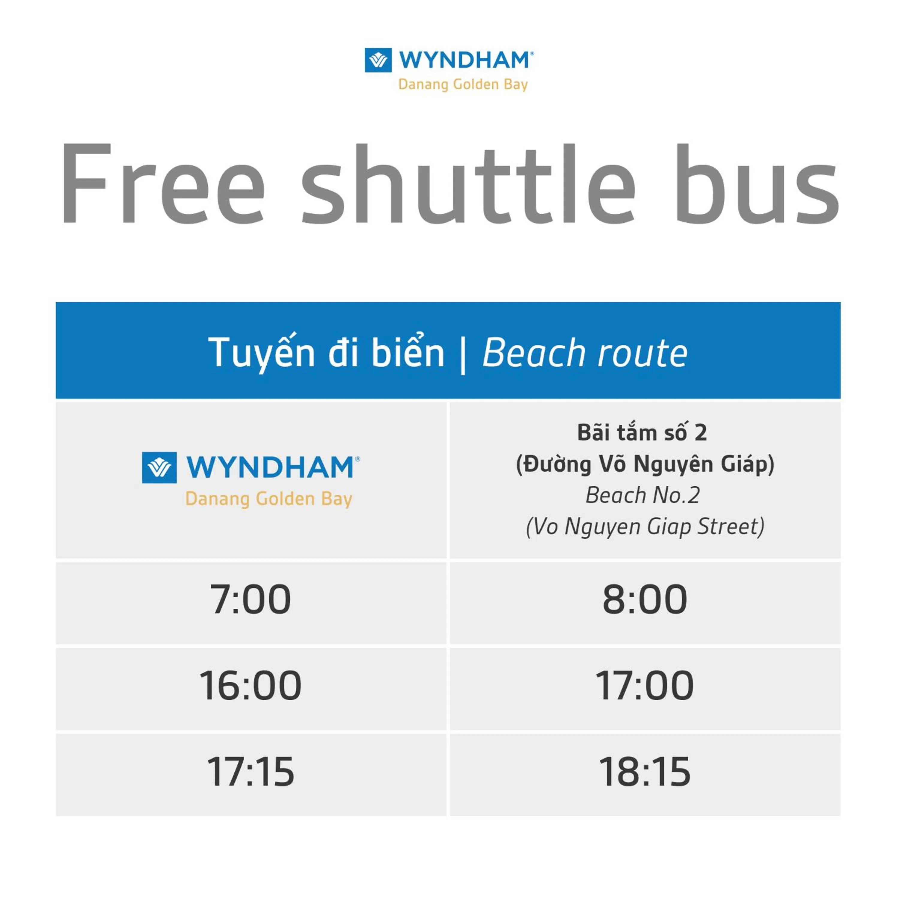 shuttle in Wyndham Danang Golden Bay - Free Shuttle Bus to Beach