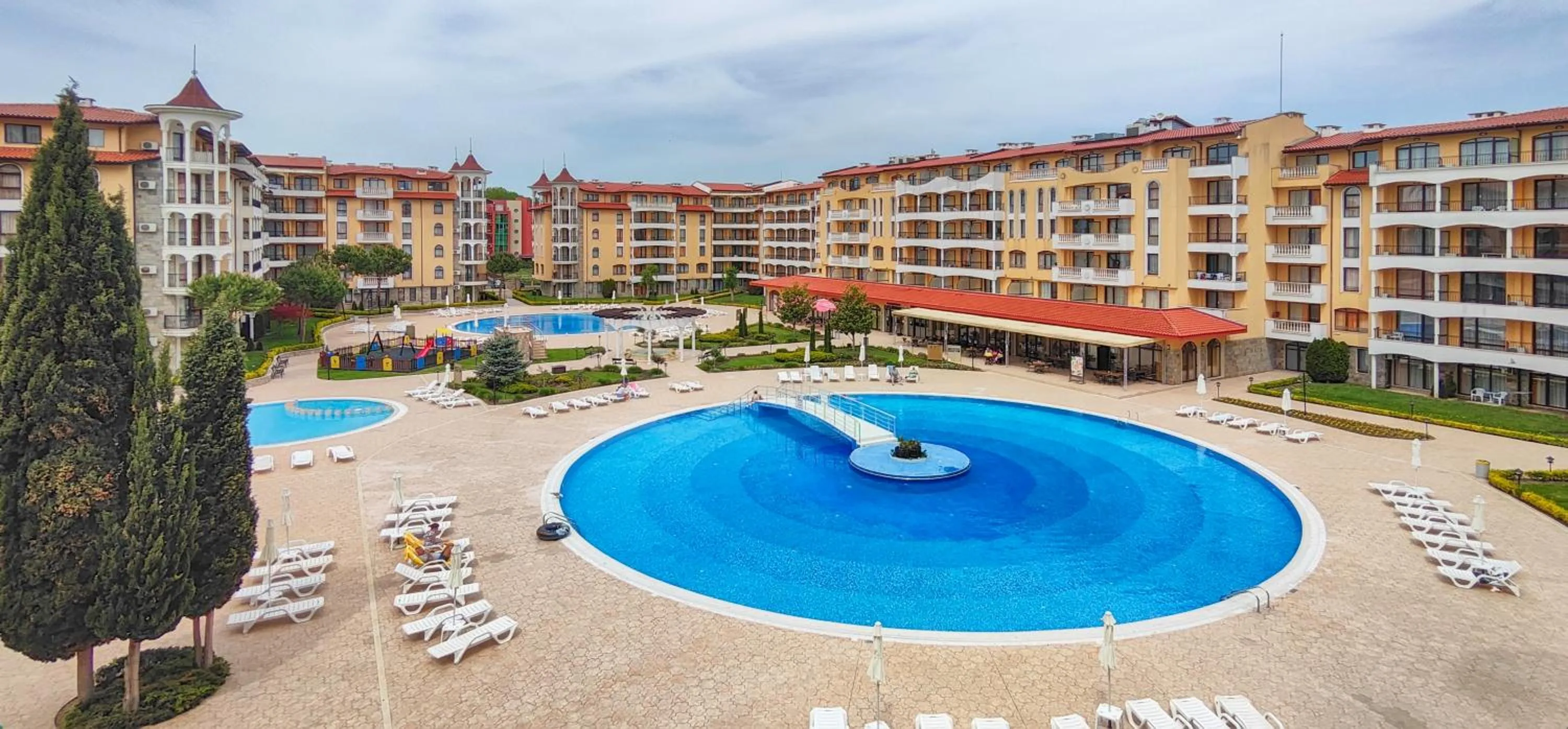 Pool view in Royal Sun Apartments