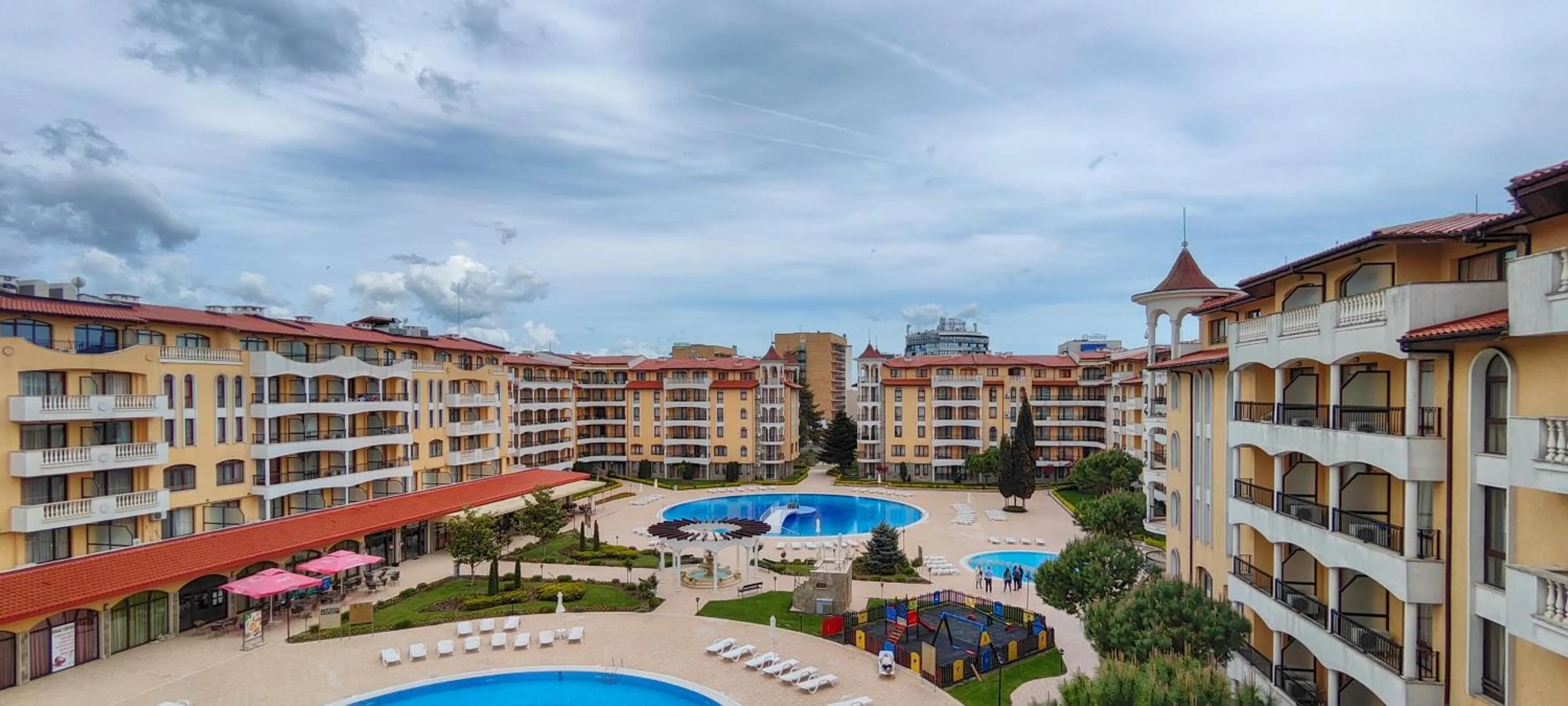 Pool view in Royal Sun Apartments