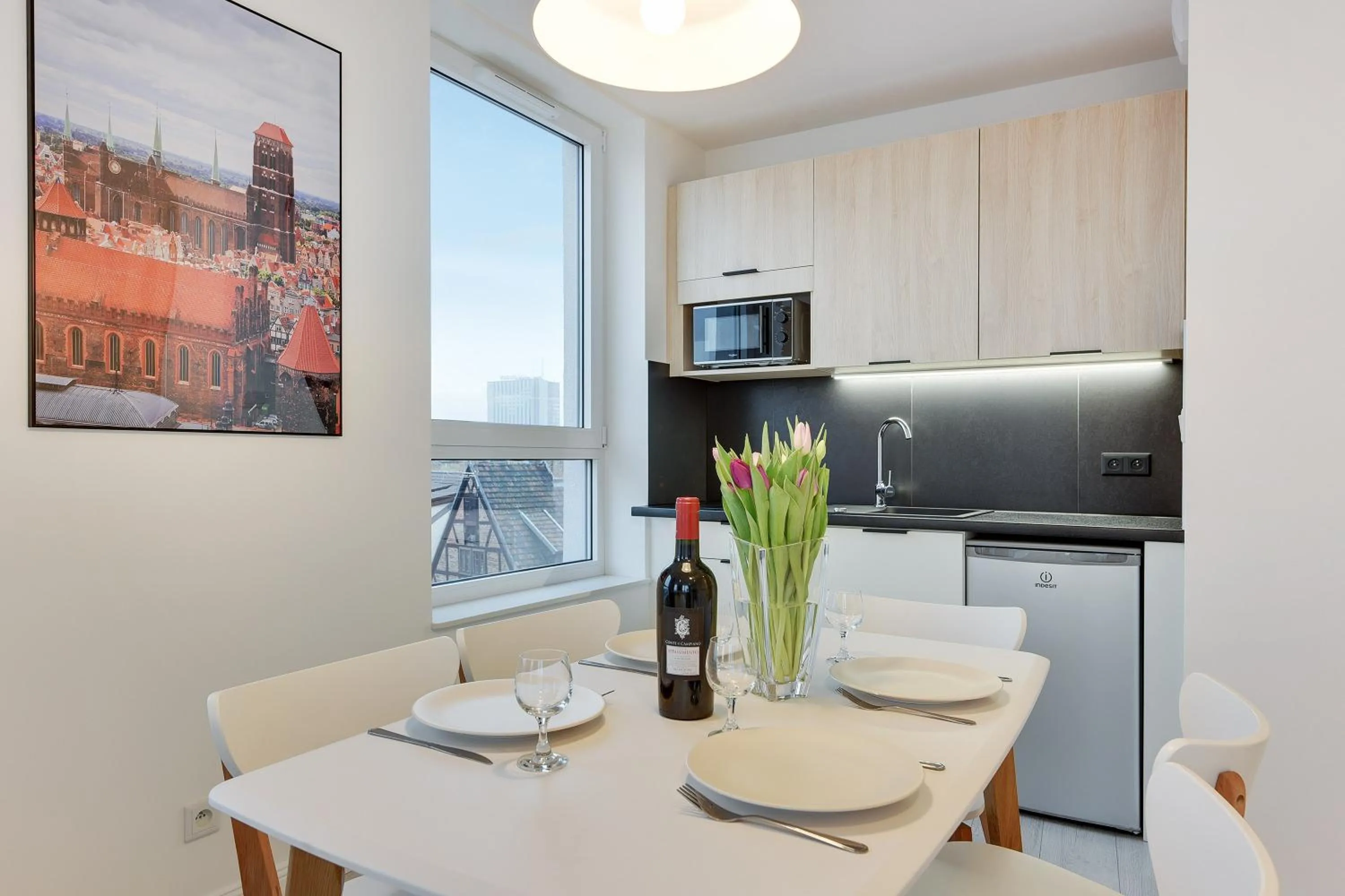 Kitchen or kitchenette in Chrobry Apartamenty Gdańsk Grodzka 10