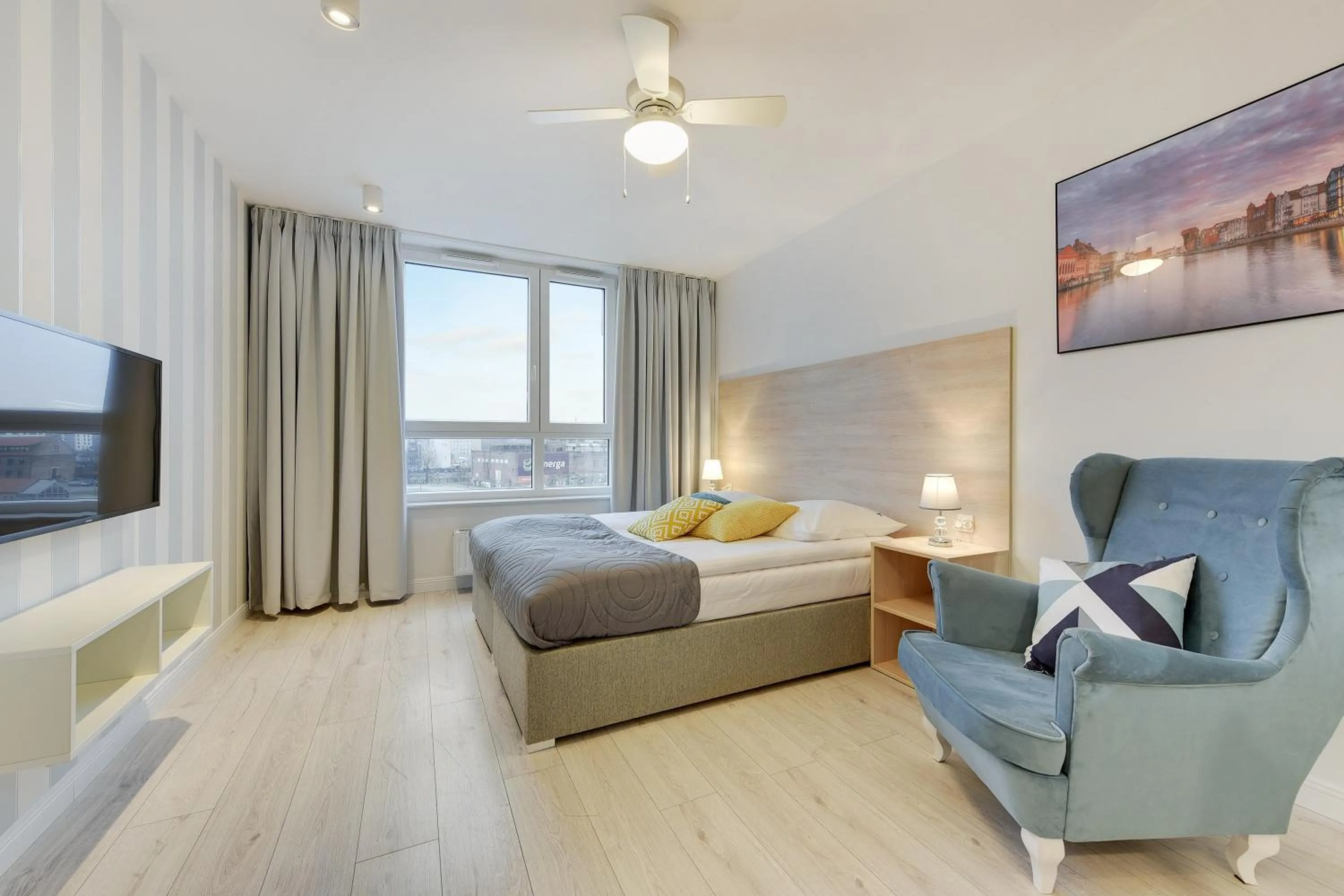 Bed in Chrobry Apartamenty Gdańsk Grodzka 10