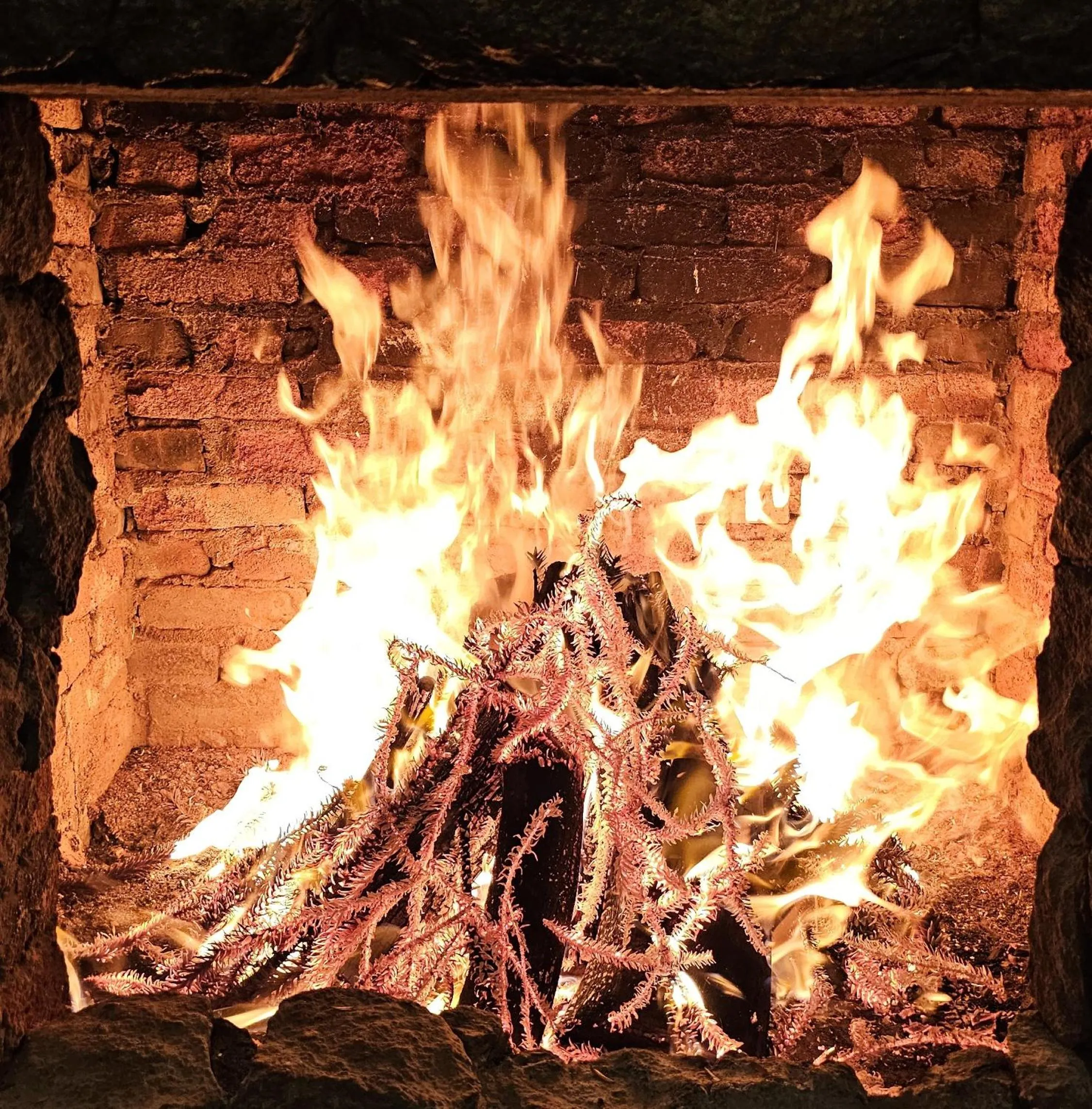 fireplace in Pousada Chale da Montanha