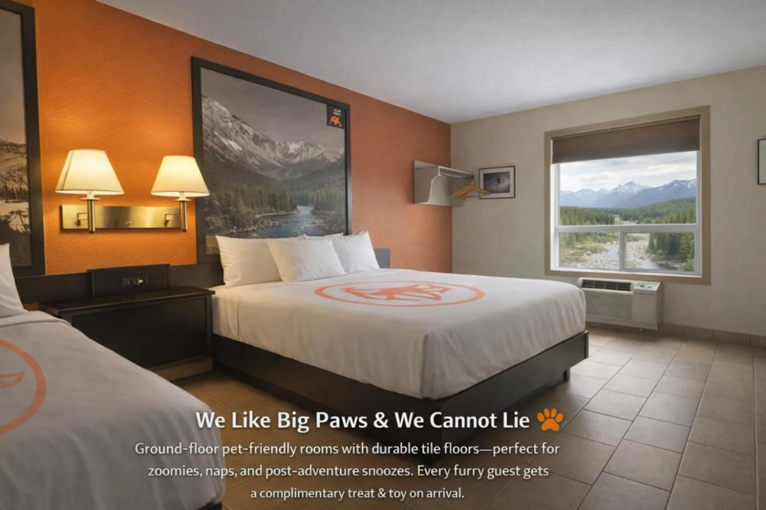 Mountain view, Bed in Fernie Fox Hotel