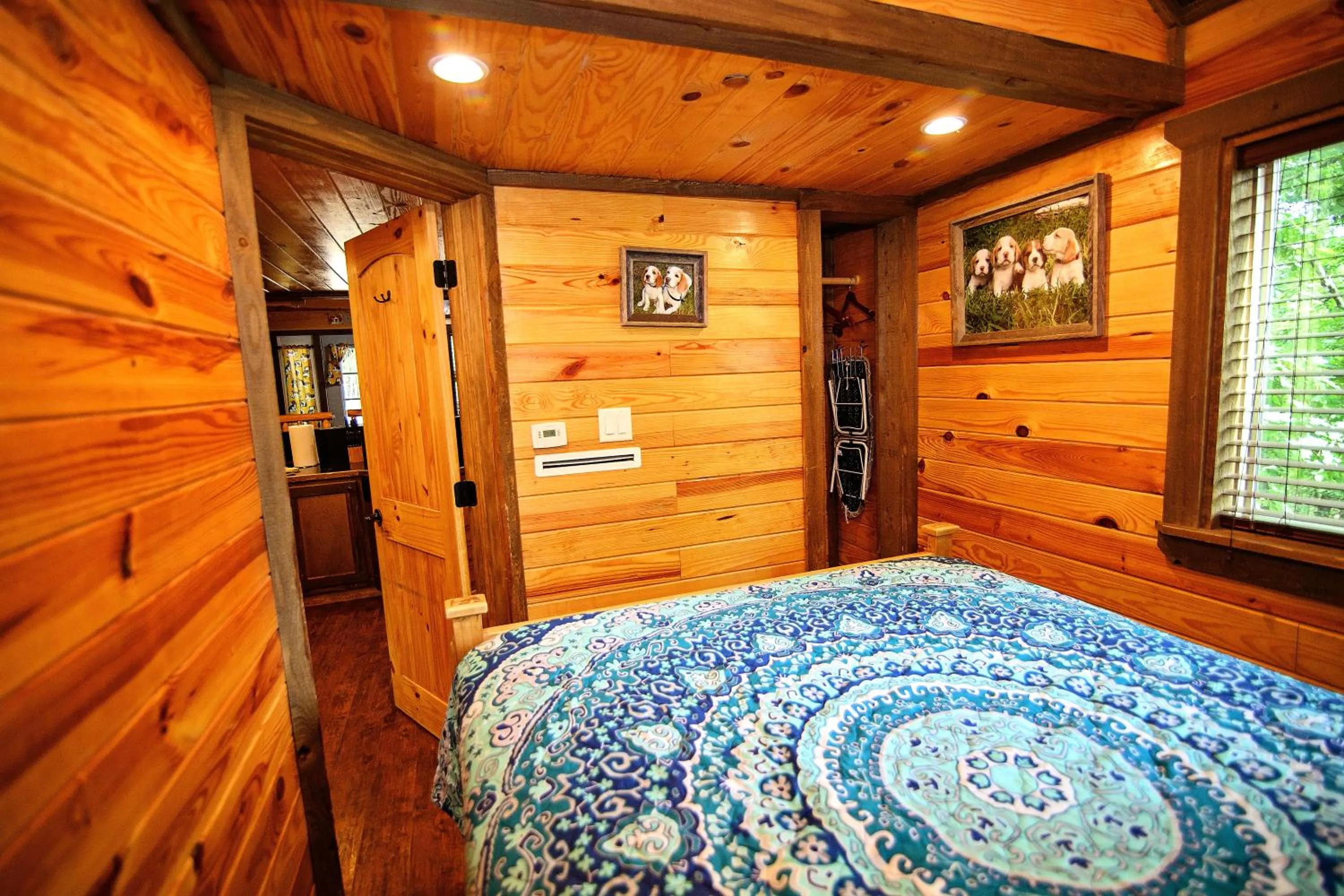 Bed in The Codex - Parker Creek Bend Cabins