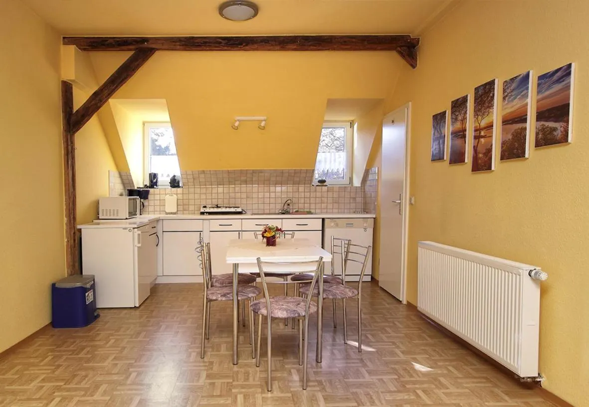 Kitchen or kitchenette in Gaststätte und Pension Felsenthal