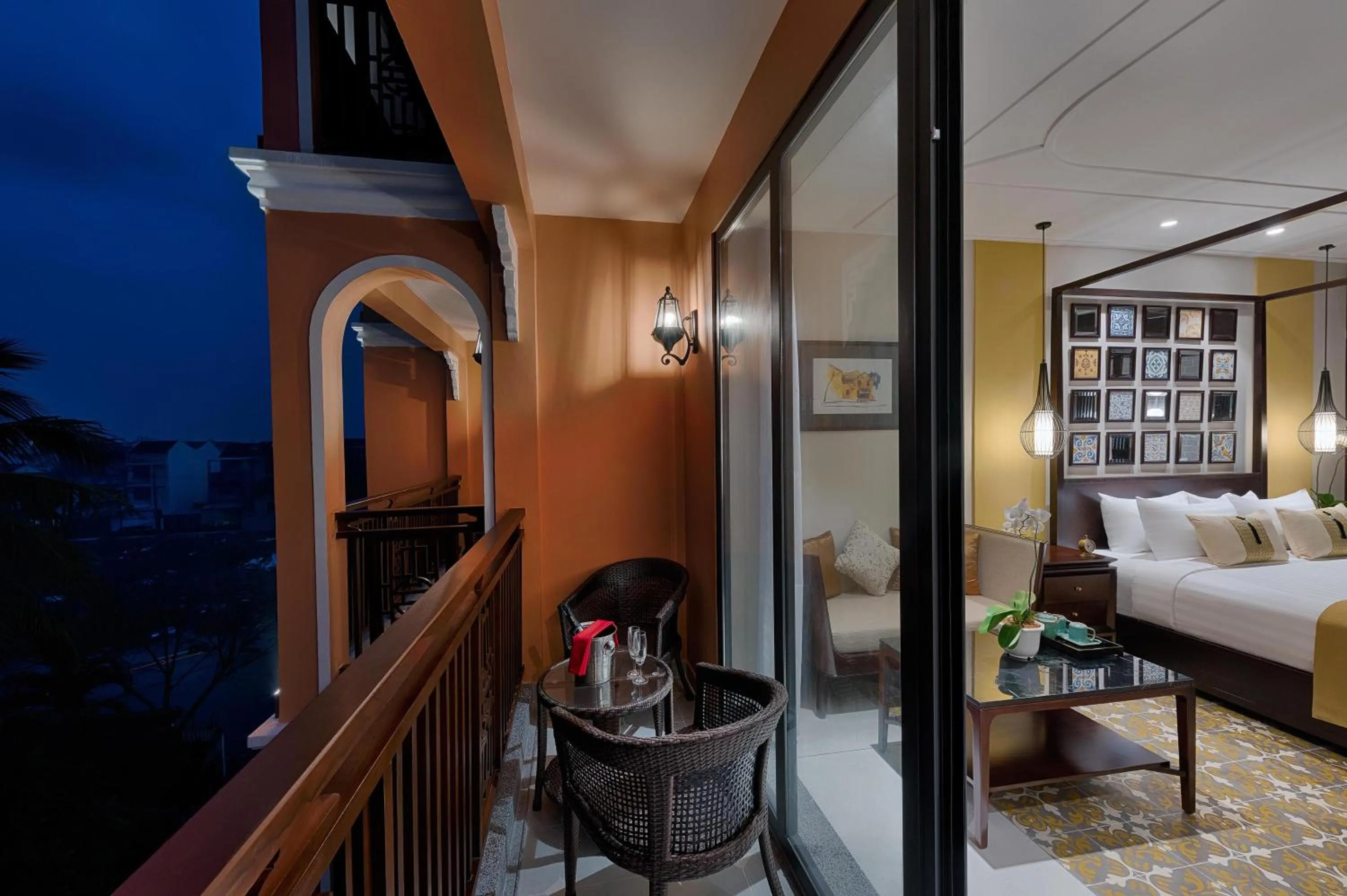 Balcony/Terrace, Bed in Allegro Hoi An . A Little Luxury Hotel & Spa