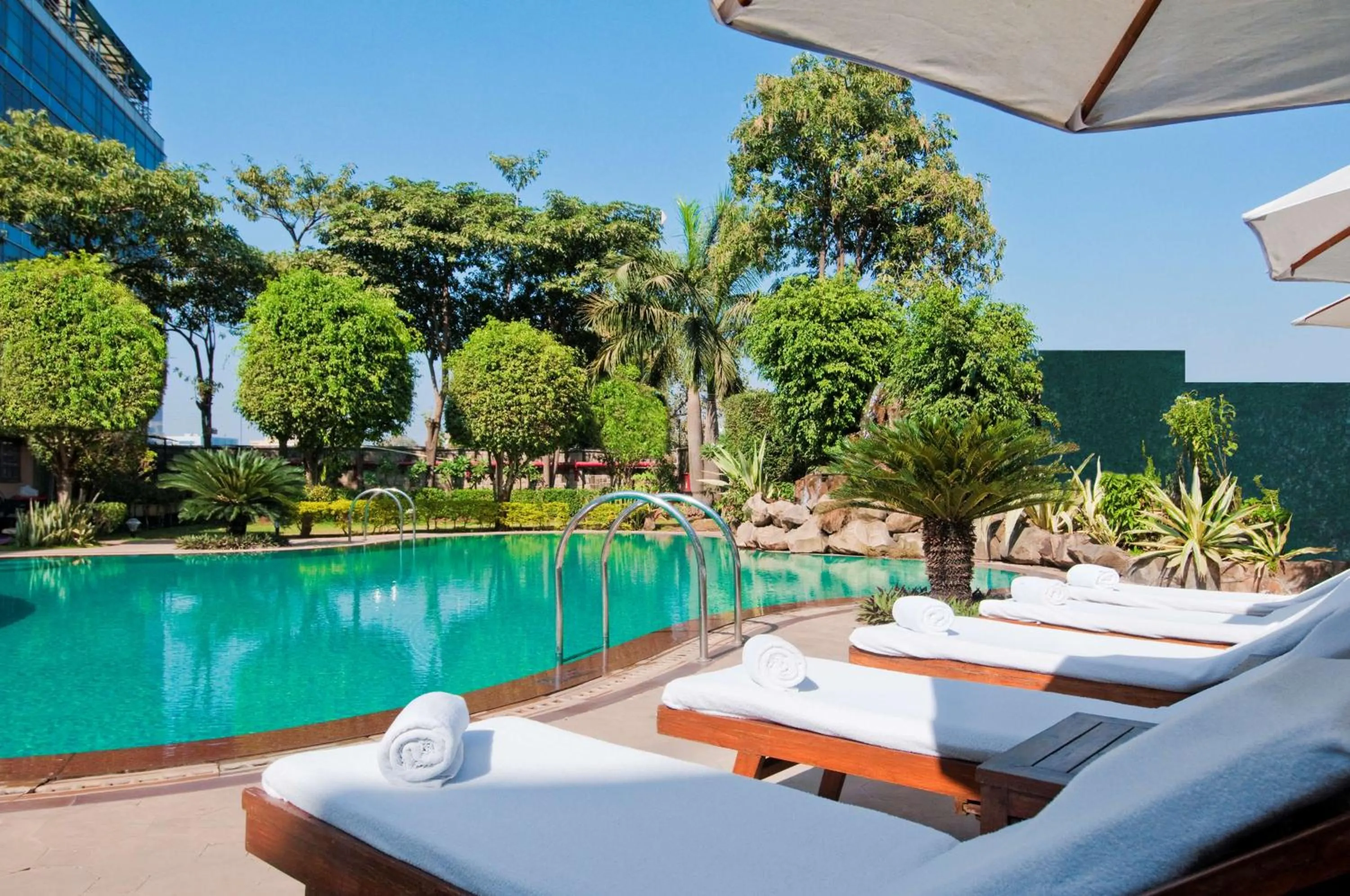 Pool view in Hilton Mumbai International Airport Hotel