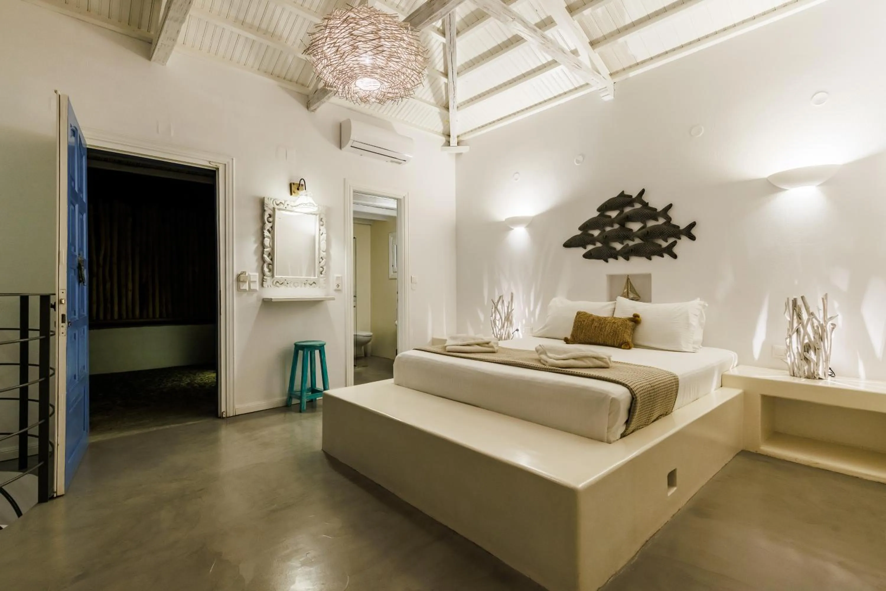 Bed in Evlalia Studios & Villas