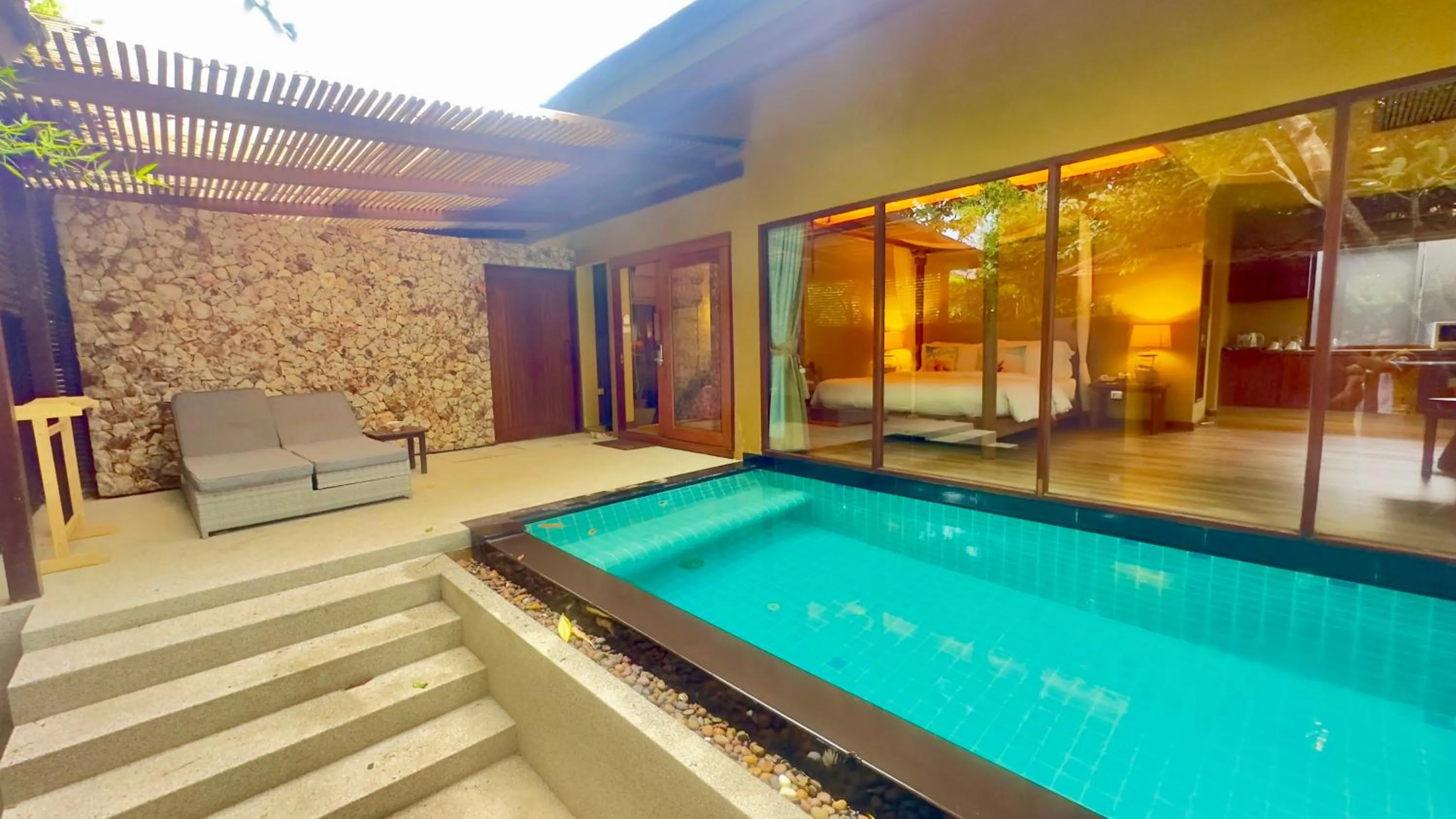 Pool view in Deva Beach Resort Samui