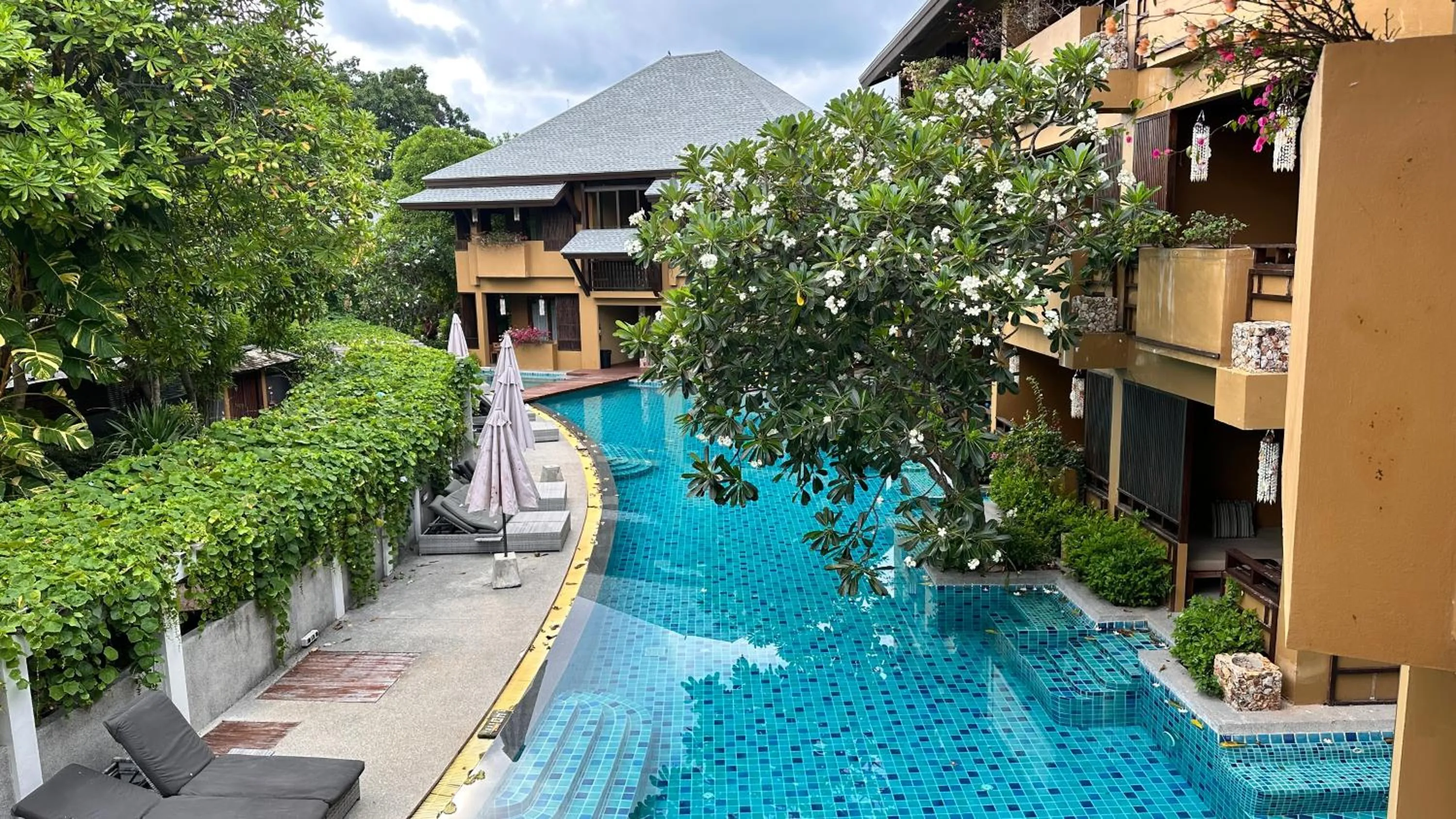 Pool view in Deva Beach Resort Samui