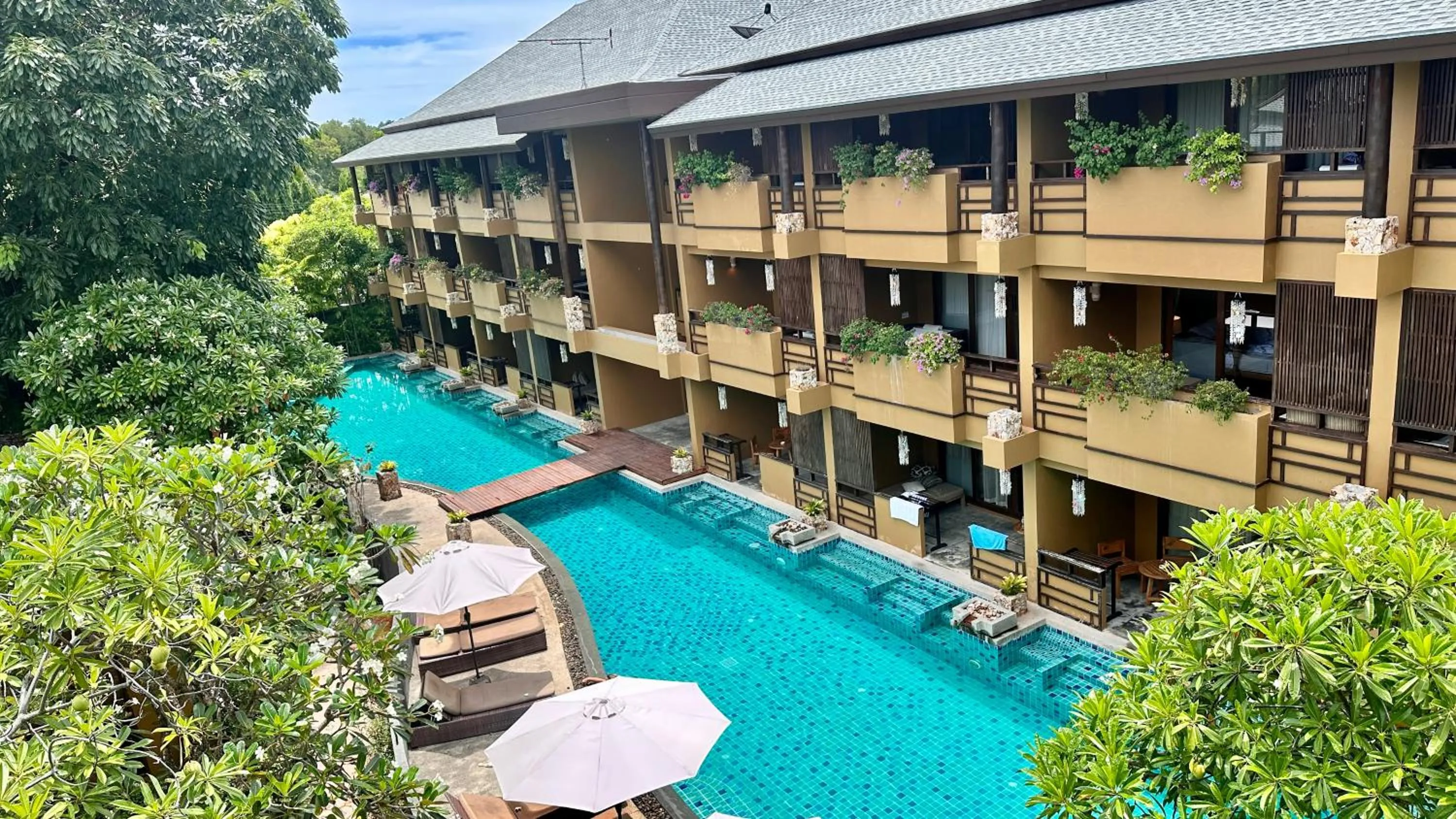 Pool view in Deva Beach Resort Samui