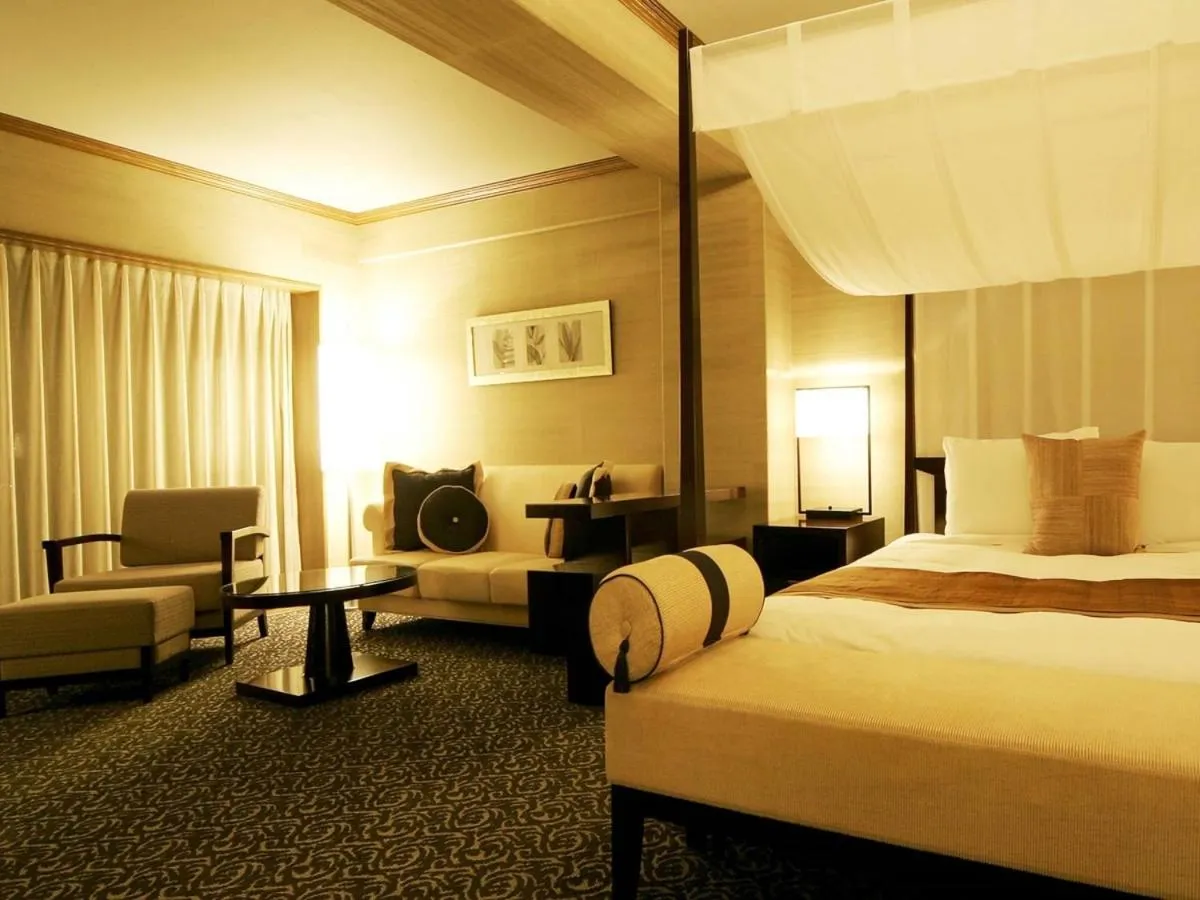 Bed in Atami Season Hotel