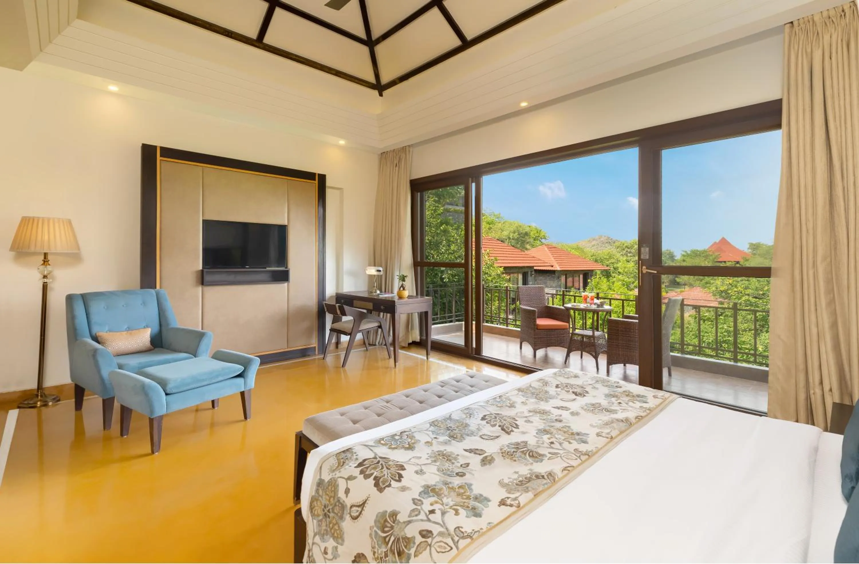 Patio, Bed in Mahua Bagh Resort Kumbhalgarh