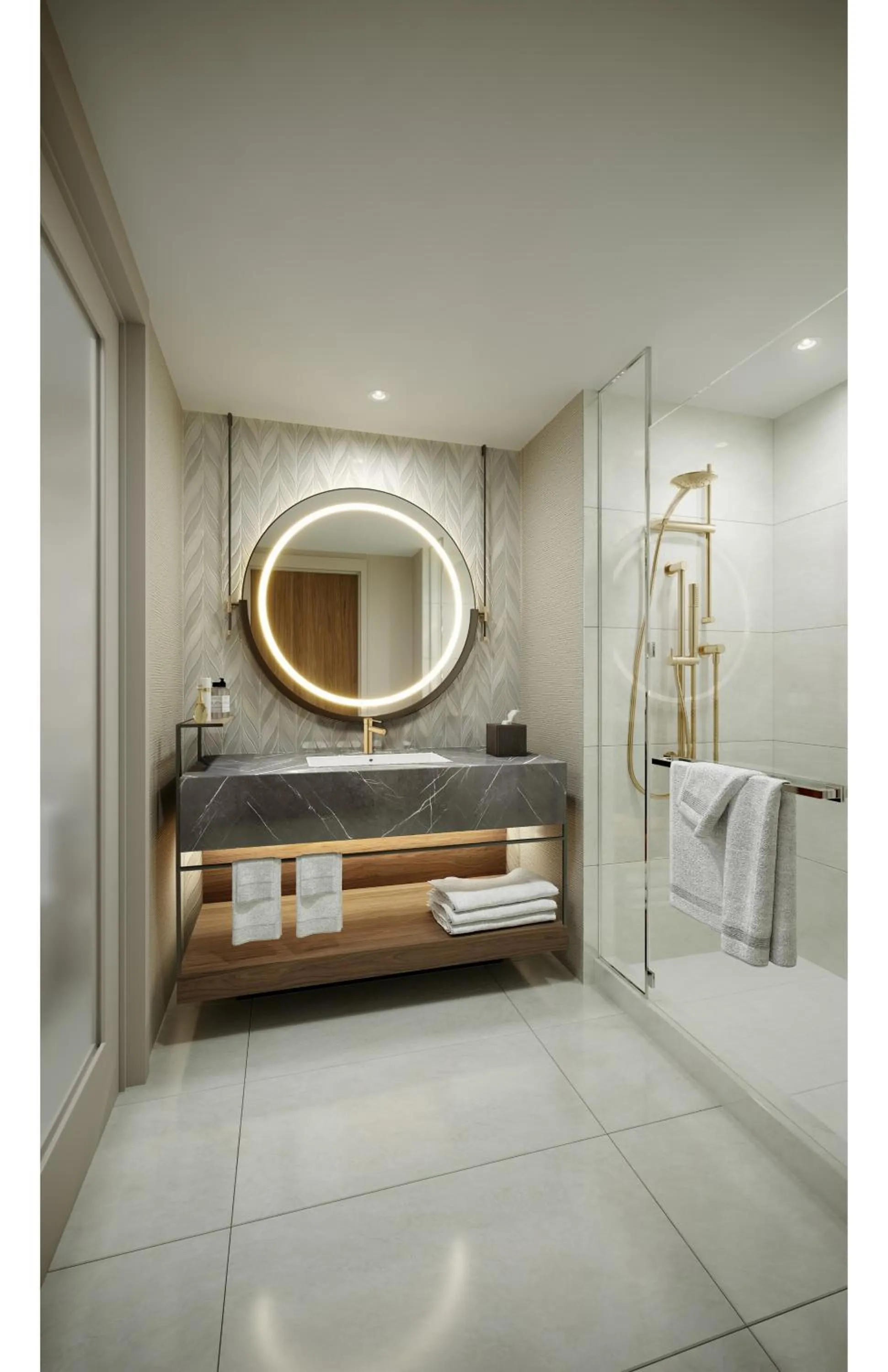 Bathroom in Caesars New Orleans, A Caesars Destination