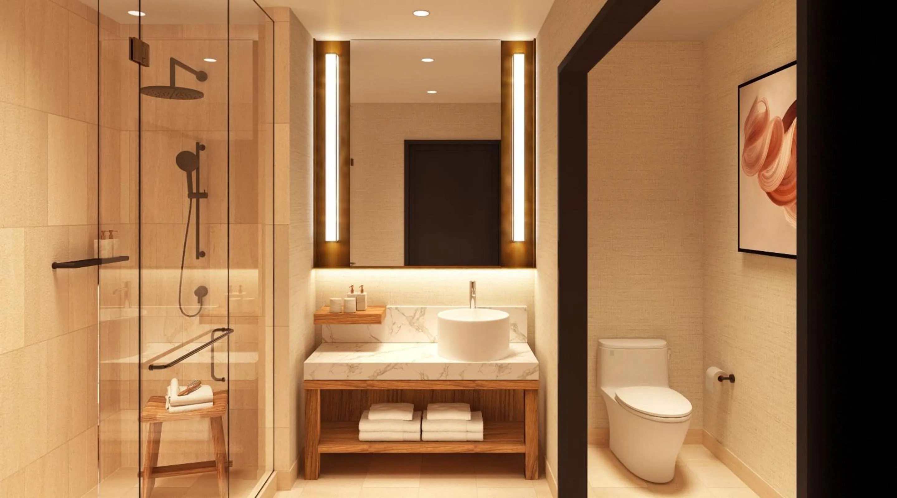 Bathroom in Caesars New Orleans, A Caesars Destination