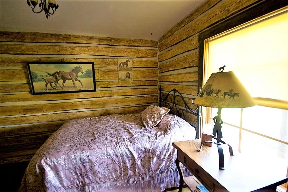 Bed in Schoolhouse Cabin