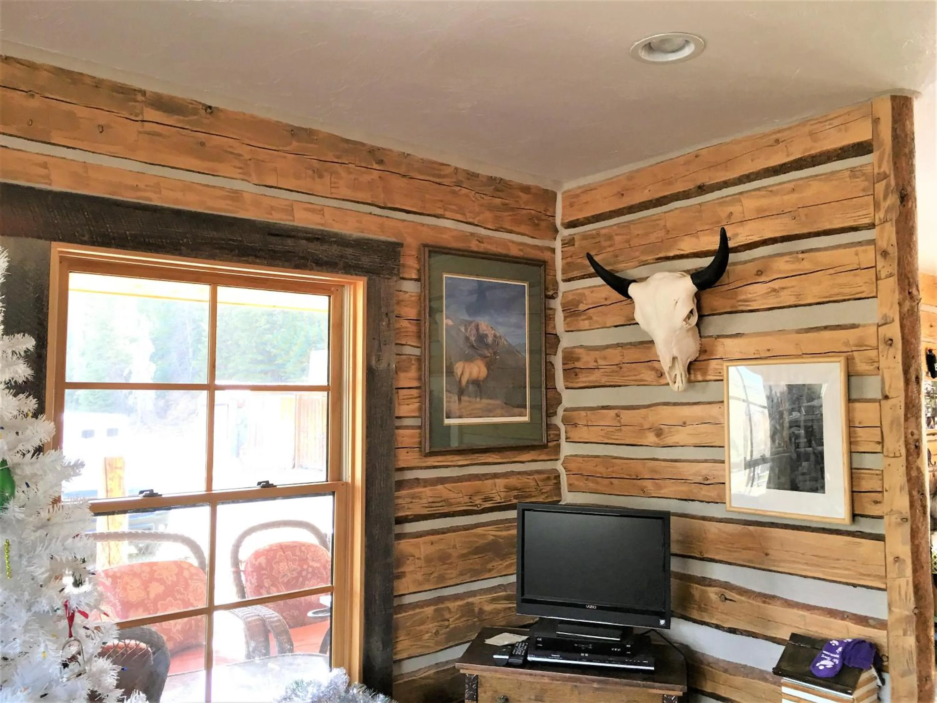 Living room in Schoolhouse Cabin