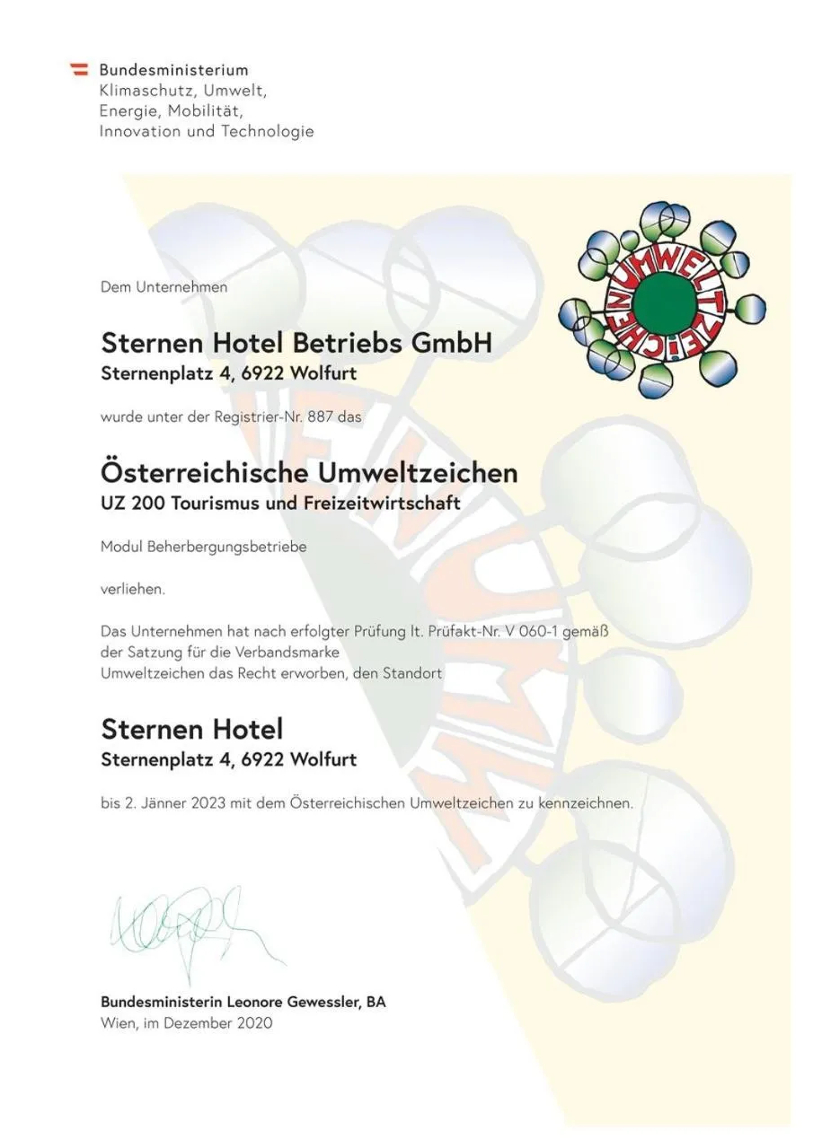 Certificate/Award in Sternen Hotel Wolfurt