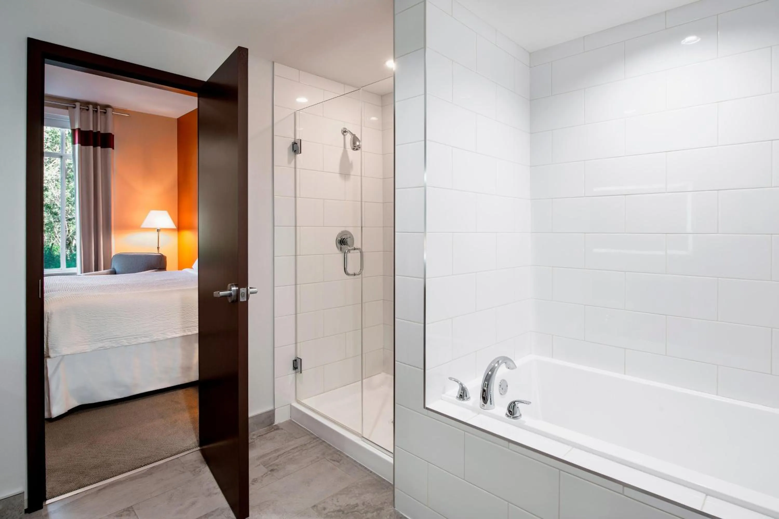 Bathroom, Bed in Four Points by Sheraton Grande Prairie