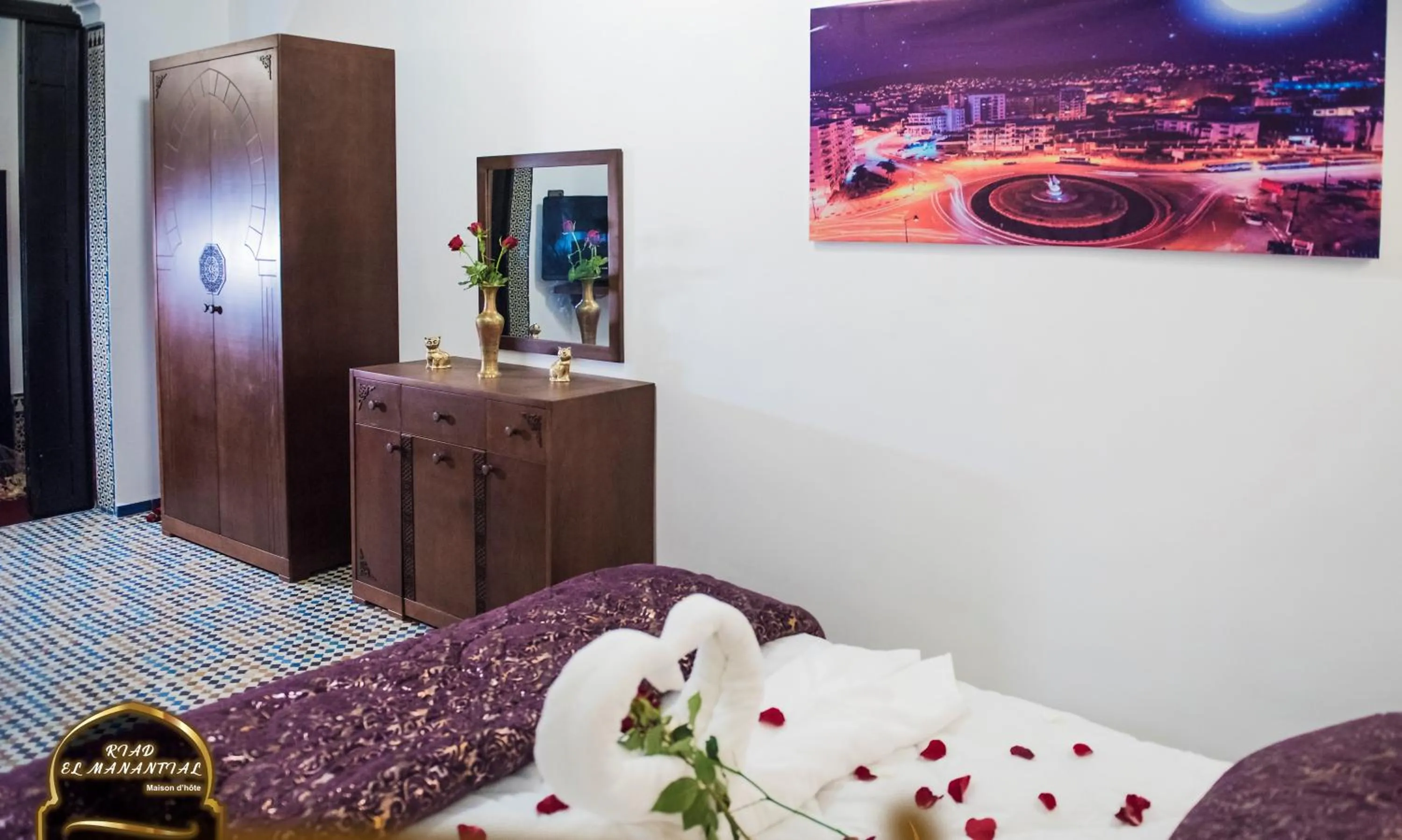 Bed in Riad EL Manantial,Dar Hajjaj,Patrimonio del SXIX