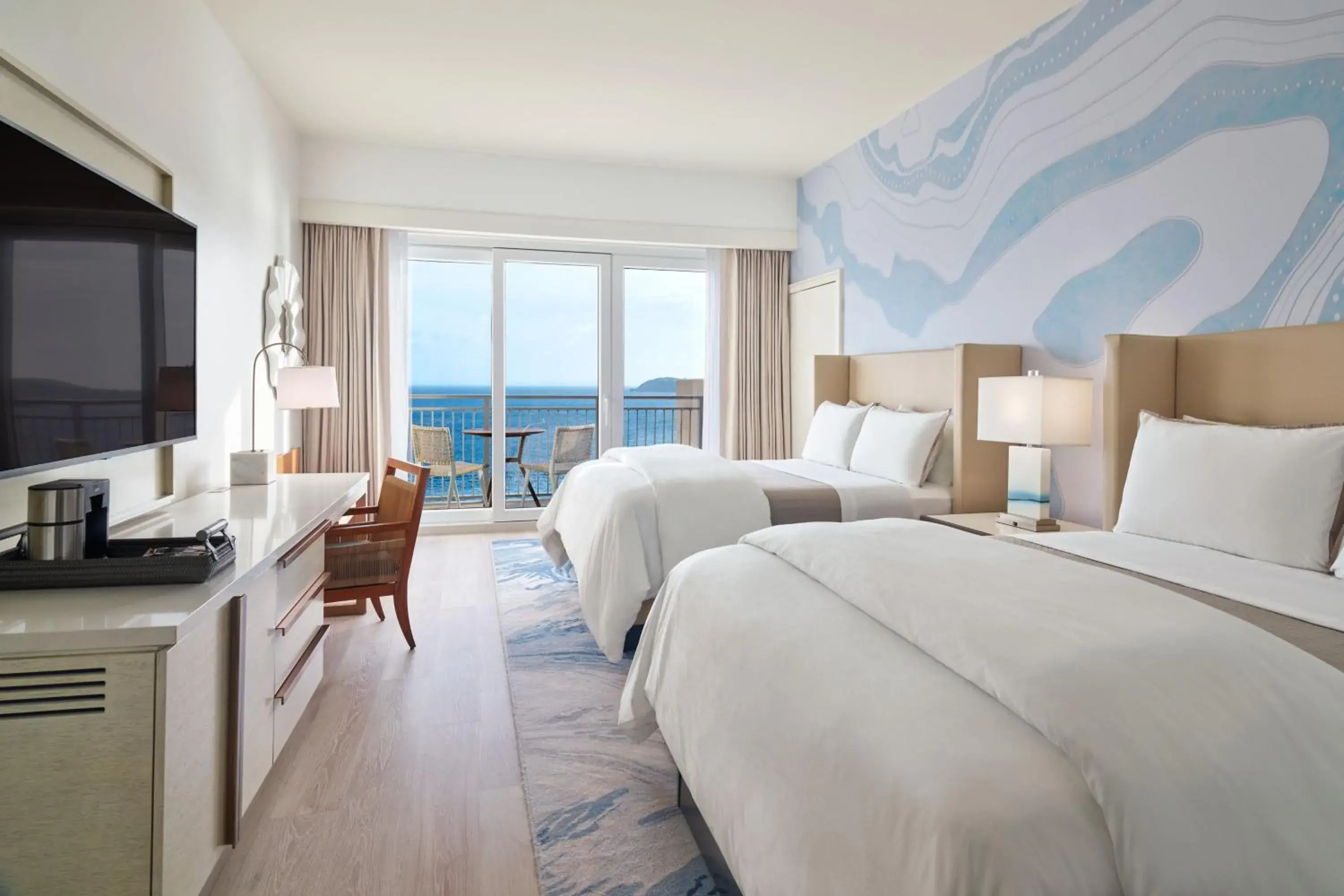 Queen Room with Two Queen Beds with Adapted Tub, Balcony and Ocean View - Mobility Accessible in The Westin St Thomas Beach Resort & Spa Queen Room with Two Queen Beds with Adapted Tub, Balcony and Ocean View - Mobility Accessible in The Westin St Thomas Beach Resort & Spa
