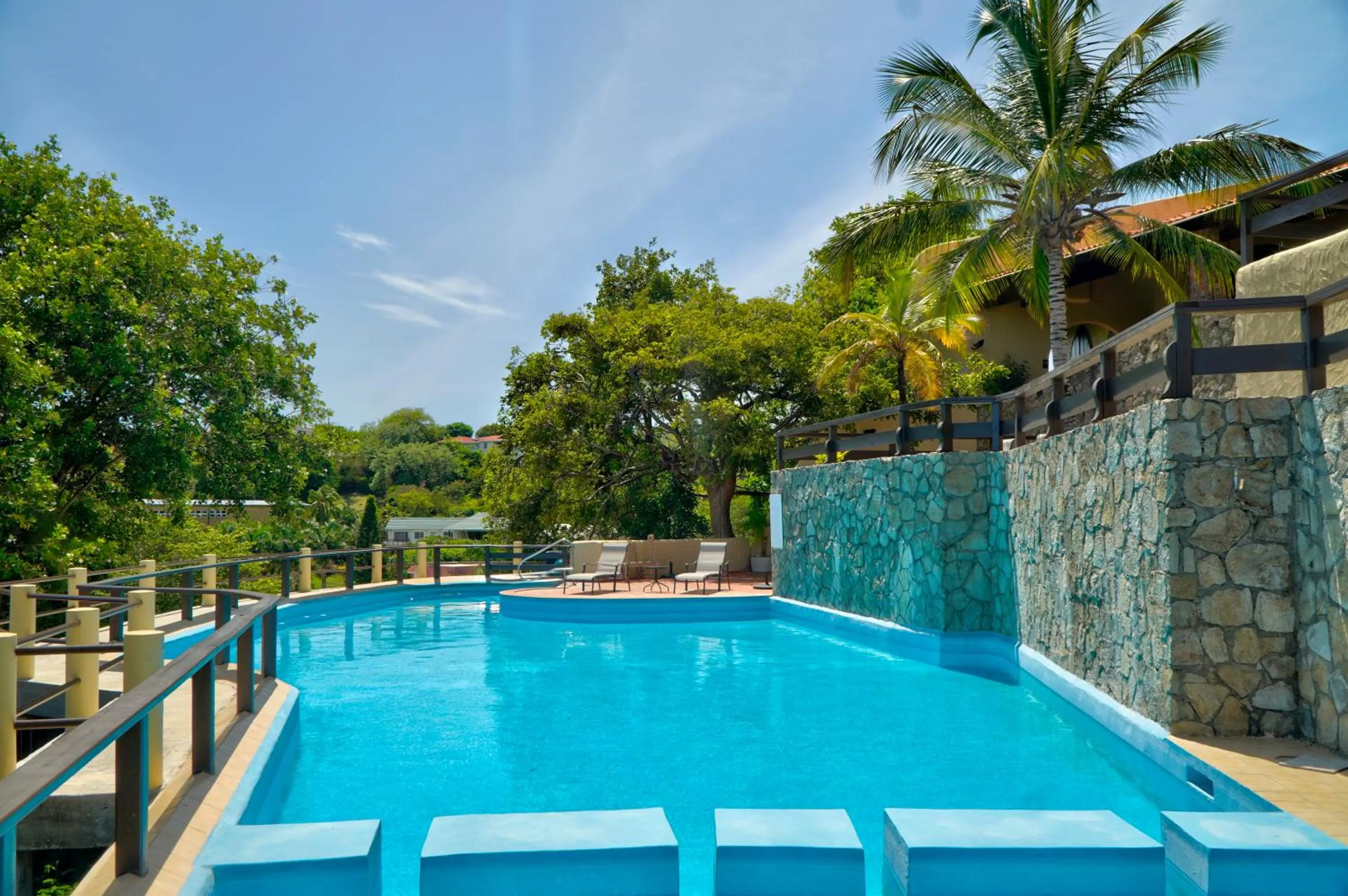 Pool view in Secret Harbour Boutique Hotel and Marina