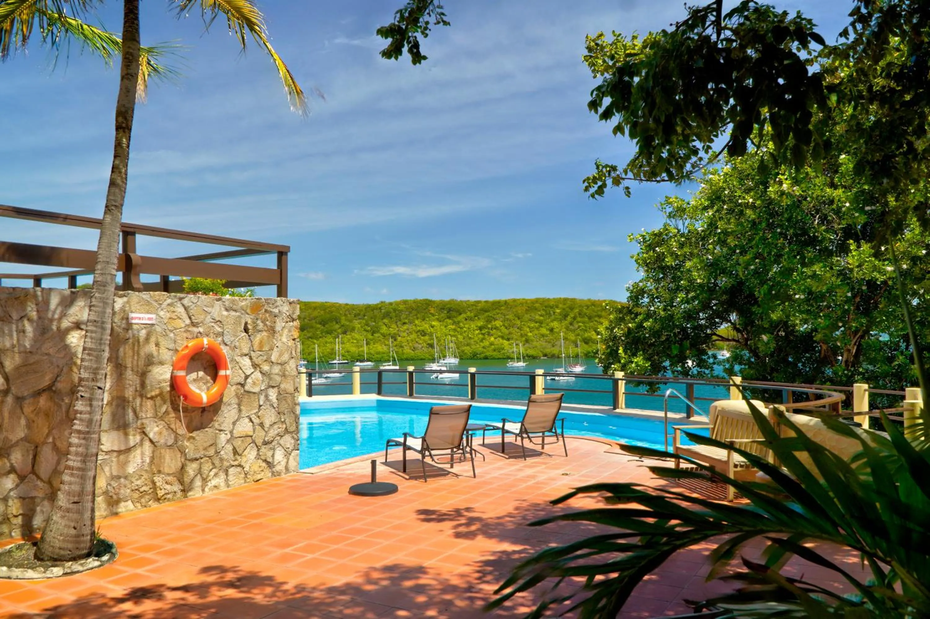 Pool view in Secret Harbour Boutique Hotel and Marina