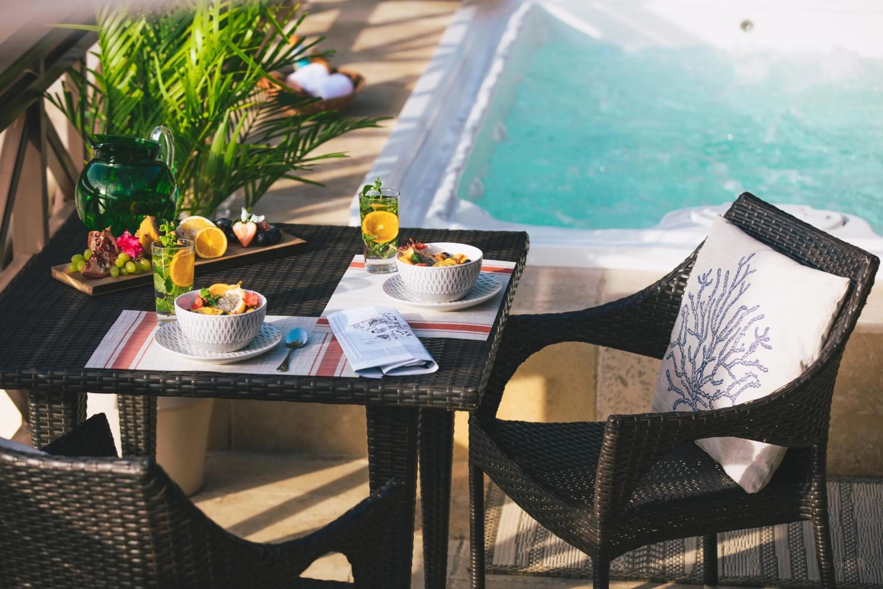 Patio in Secret Harbour Boutique Hotel and Marina