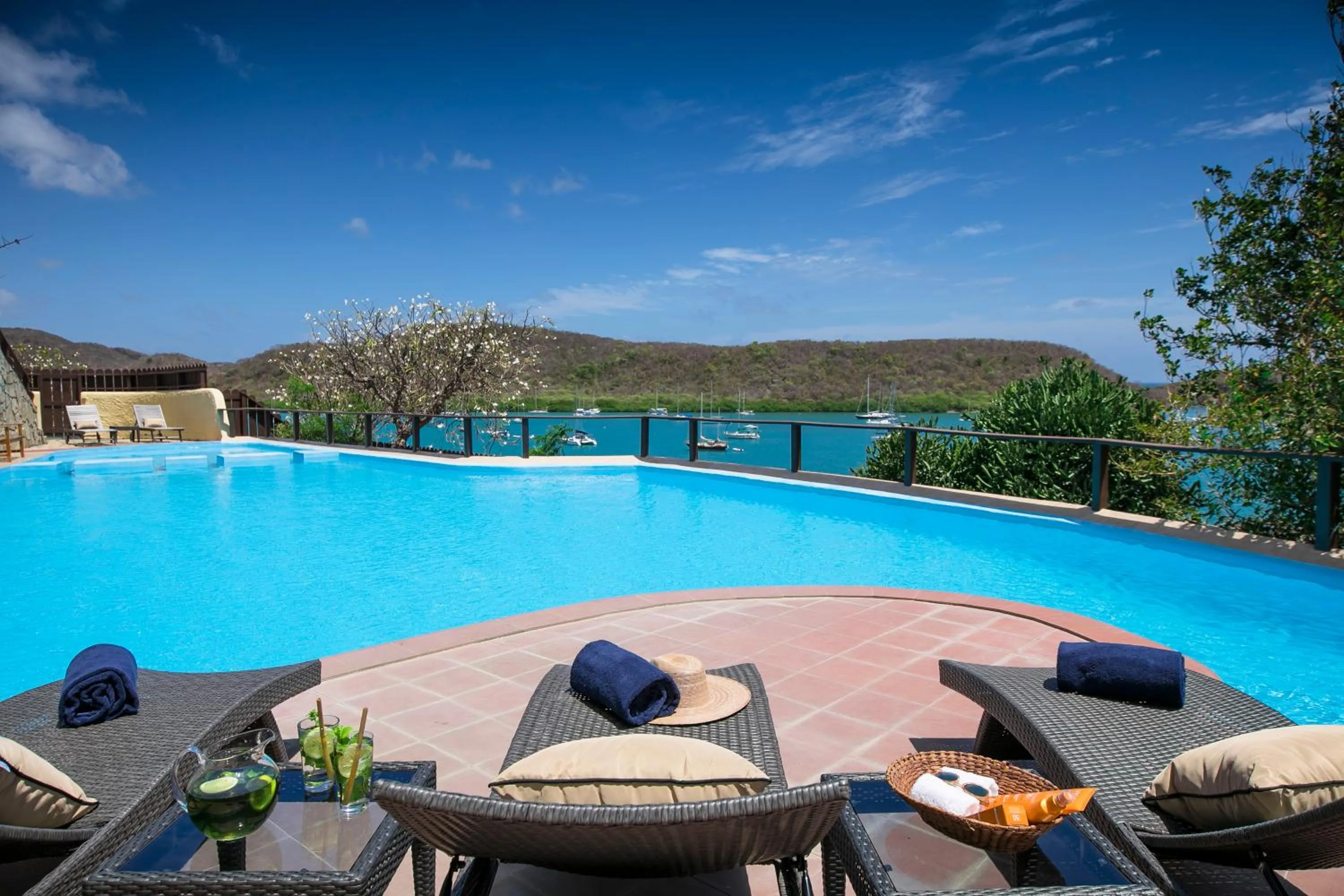 Pool view in Secret Harbour Boutique Hotel and Marina