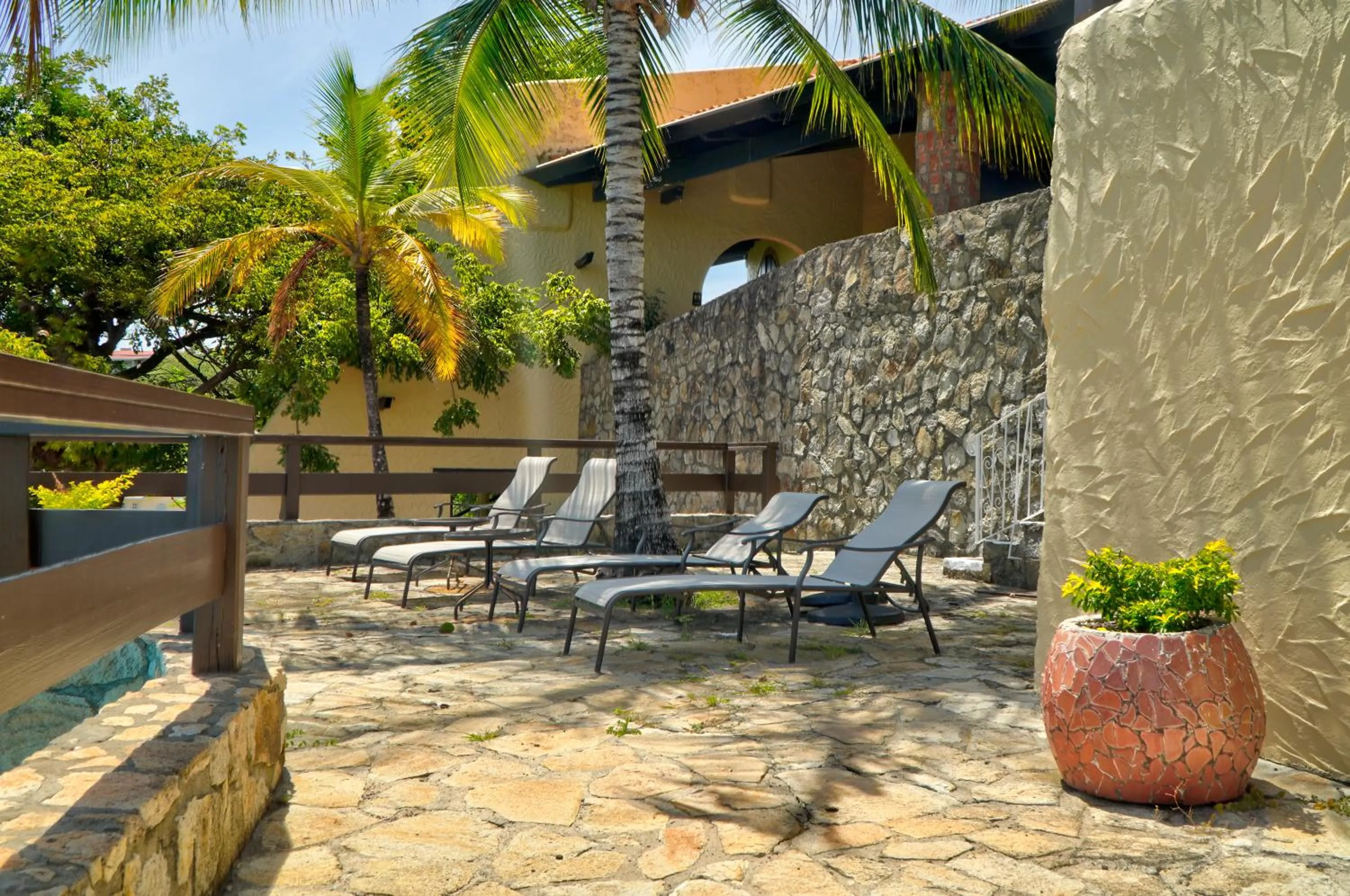 Patio in Secret Harbour Boutique Hotel and Marina