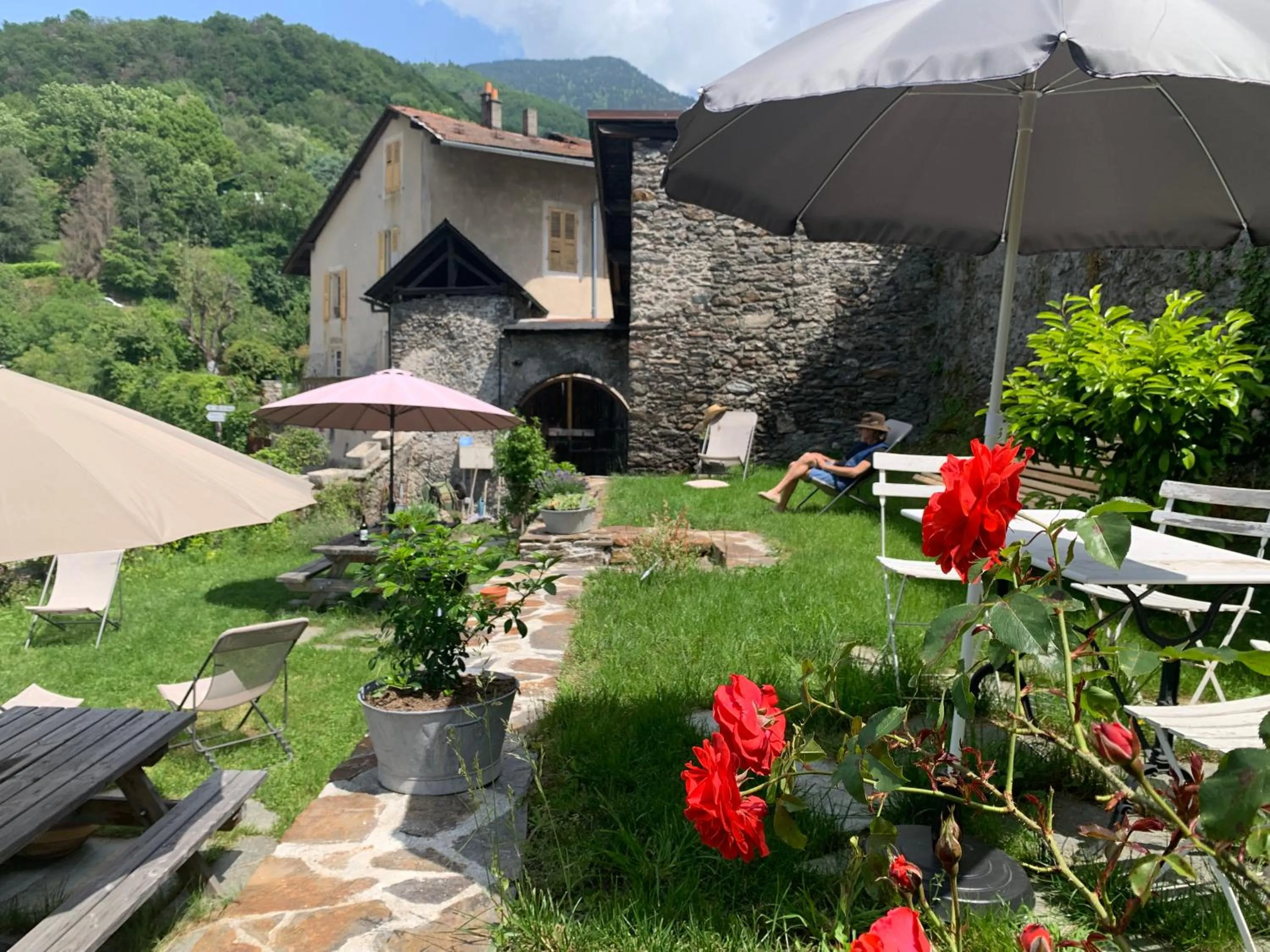 Garden in Au Cheval Blanc - appartements et chambres d'hôtes