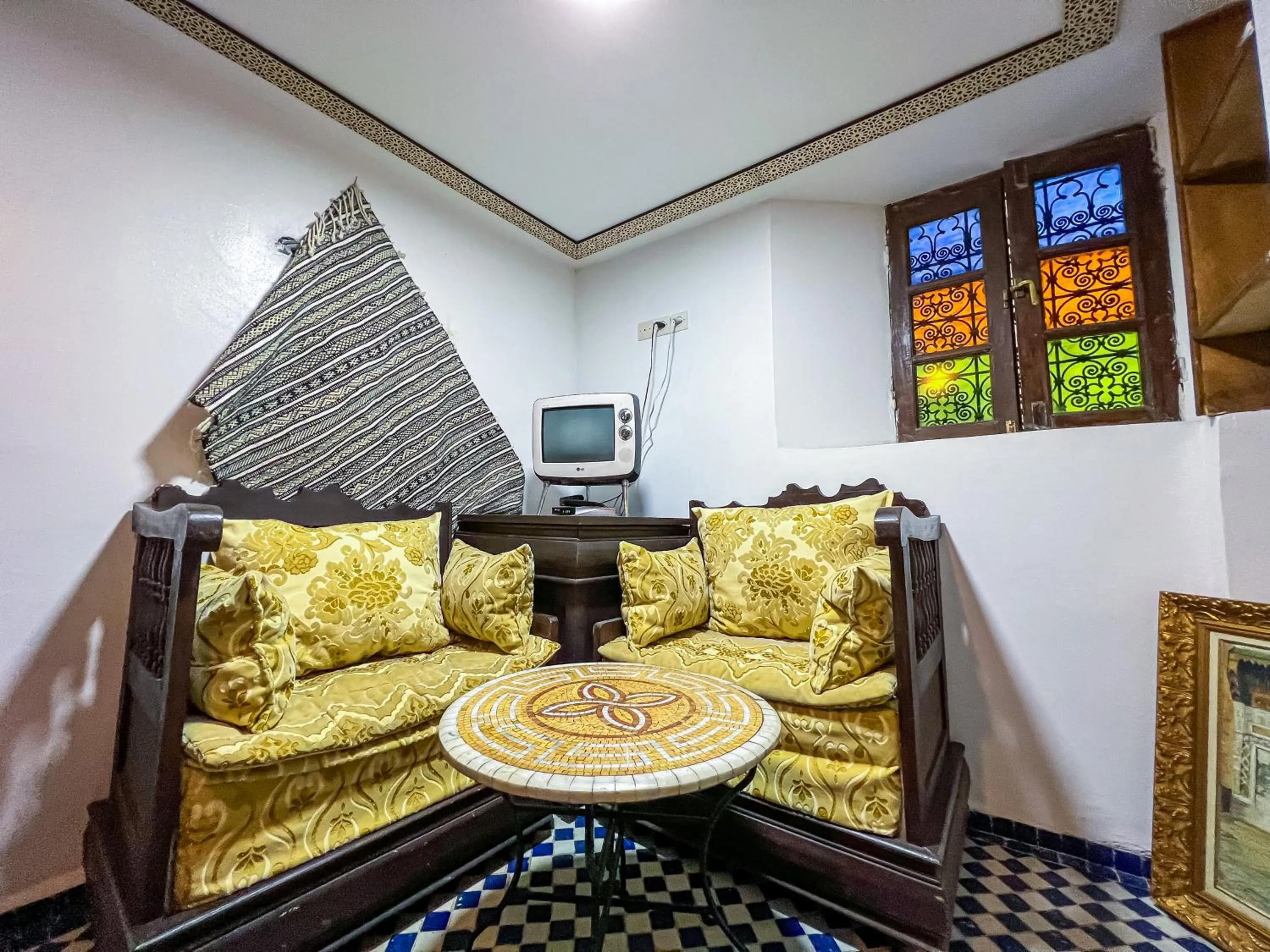 Seating area in Riad Dar Guennoun - Luxury Suites in the Heart of Fes