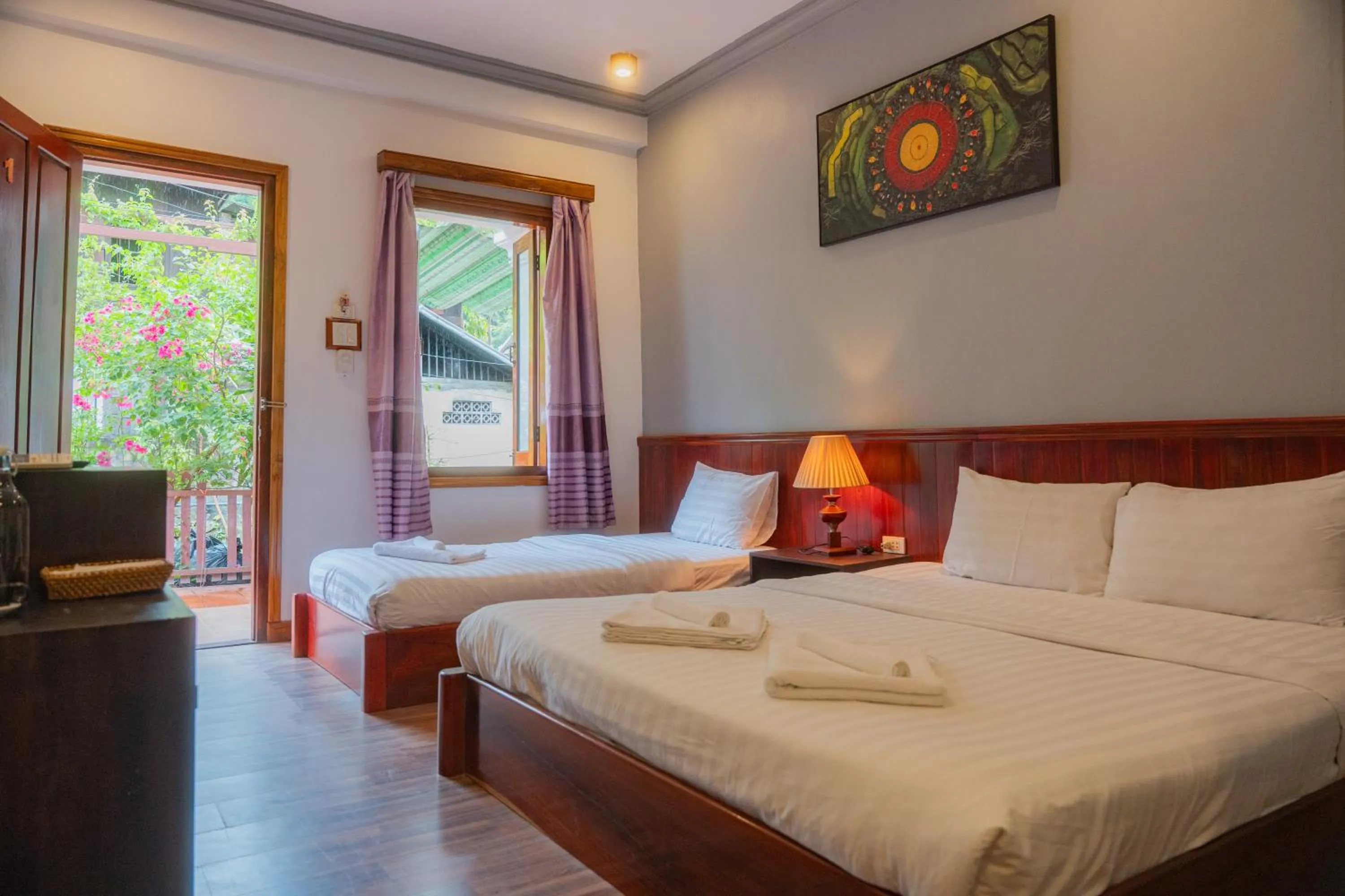 Bed in Villa Namkhan River