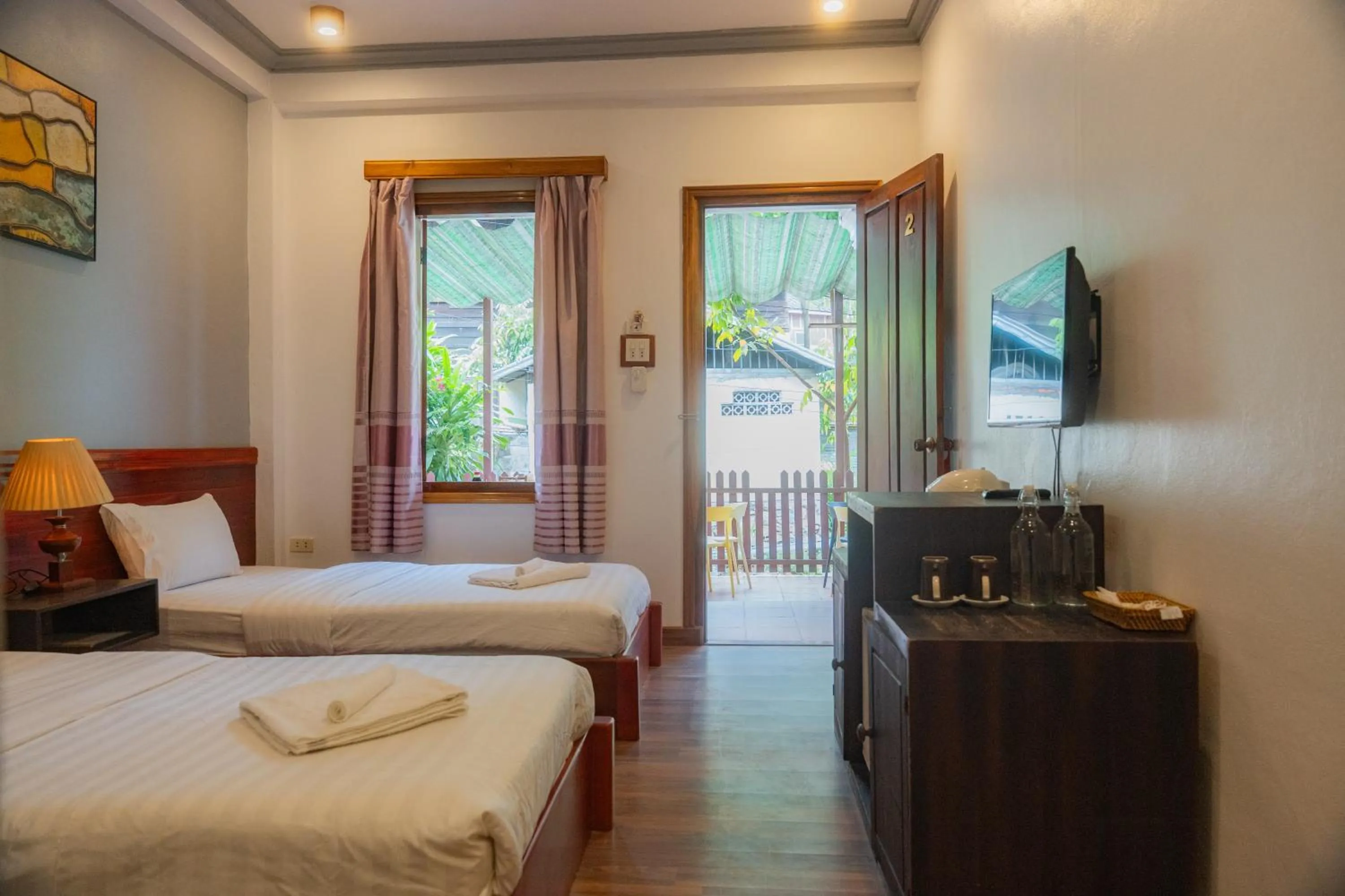 Bed in Villa Namkhan River