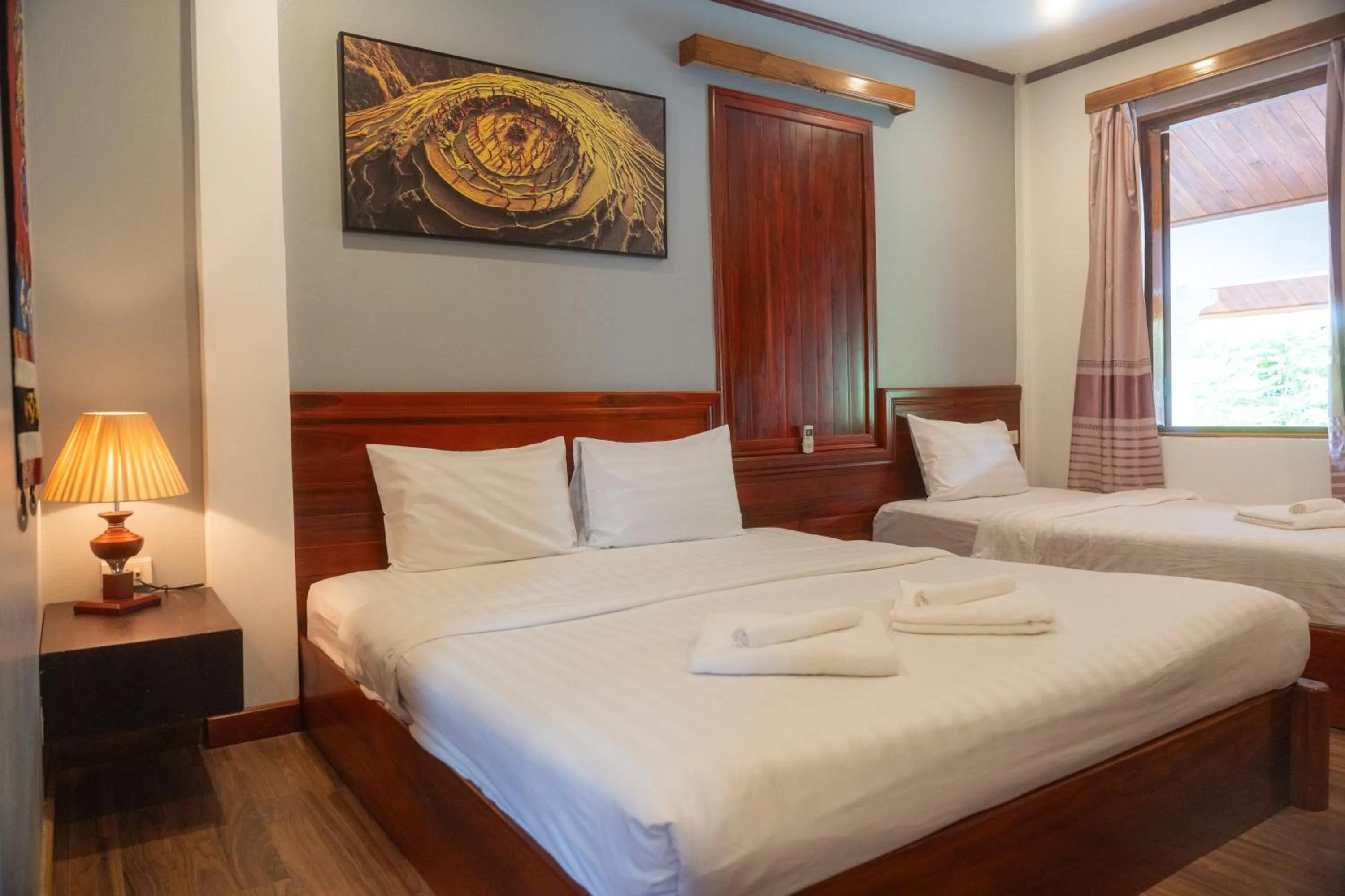 Bed in Villa Namkhan River