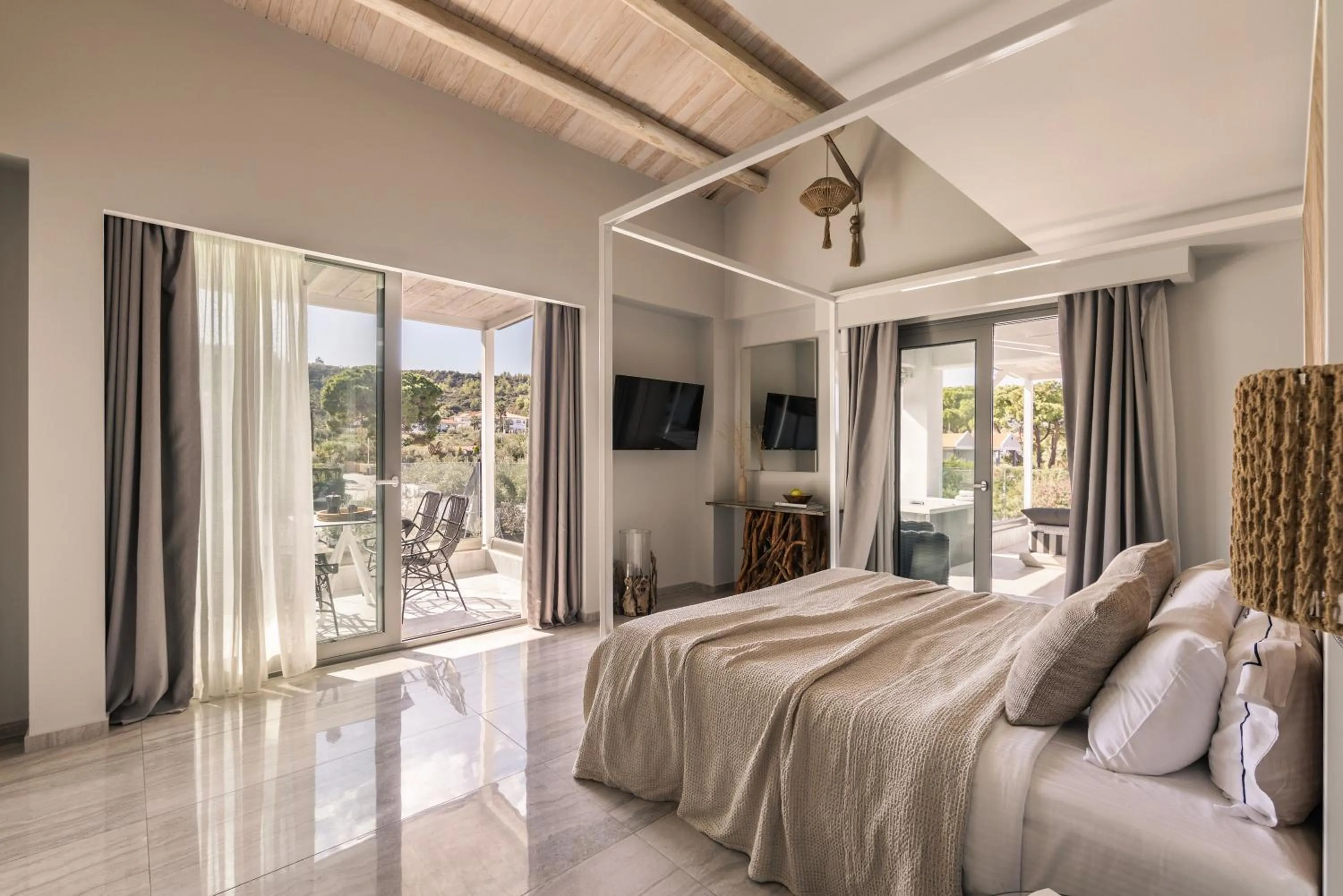 Bed in Blue Carpet Luxury Suites