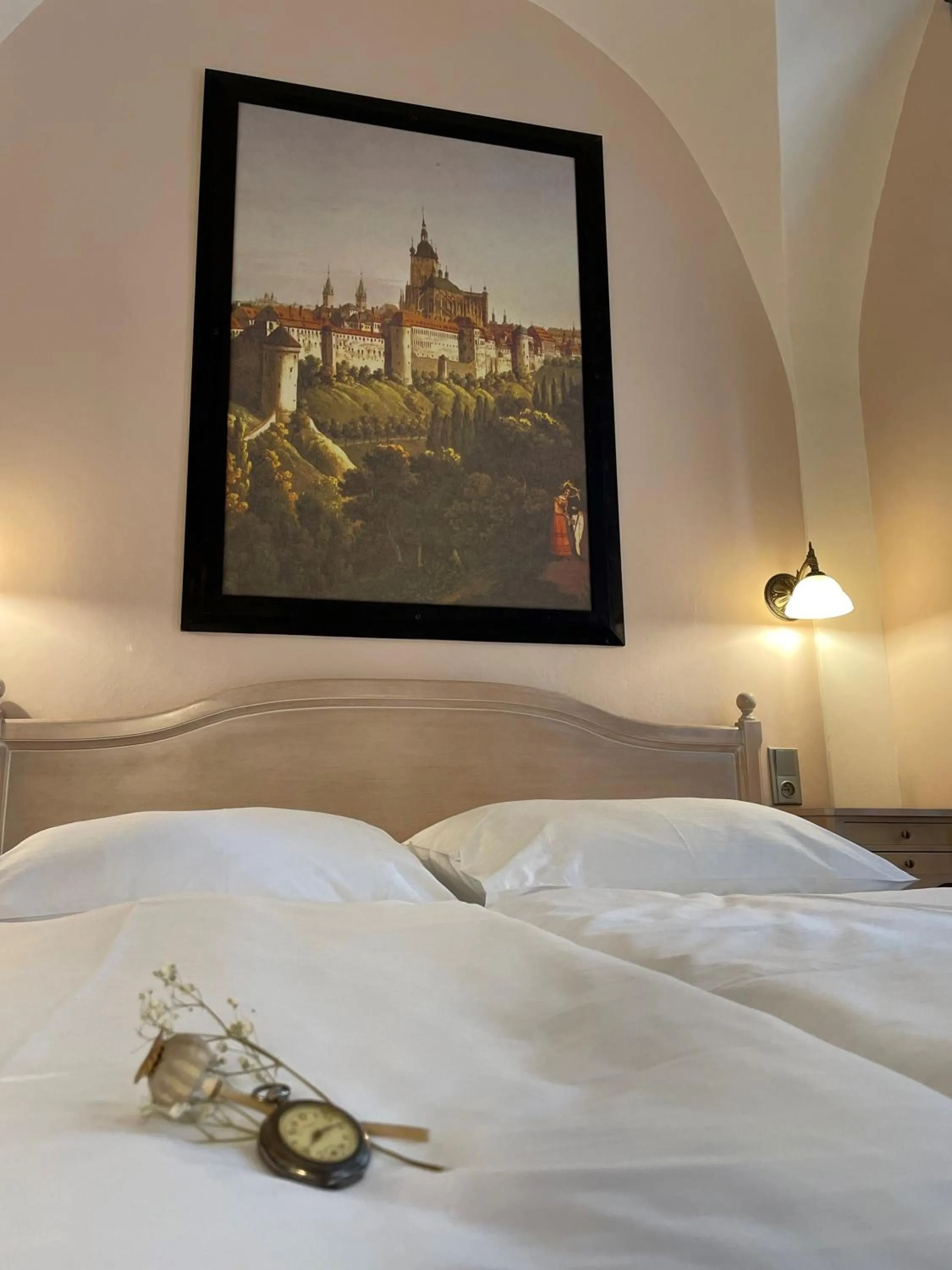 Bed in U Cervene zidle - Red Chair Hotel