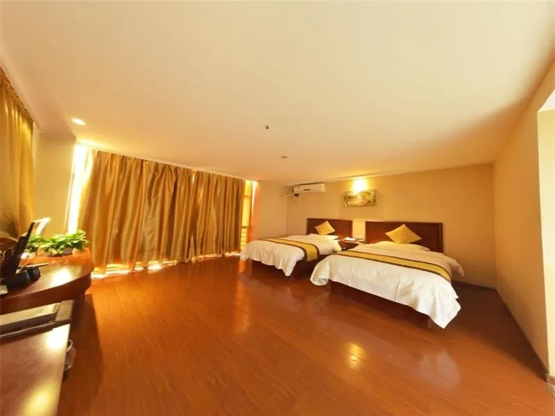 Bed in GreenTree Inn Shanghai Songjiang District Yanshou road Li ta Express Hotel