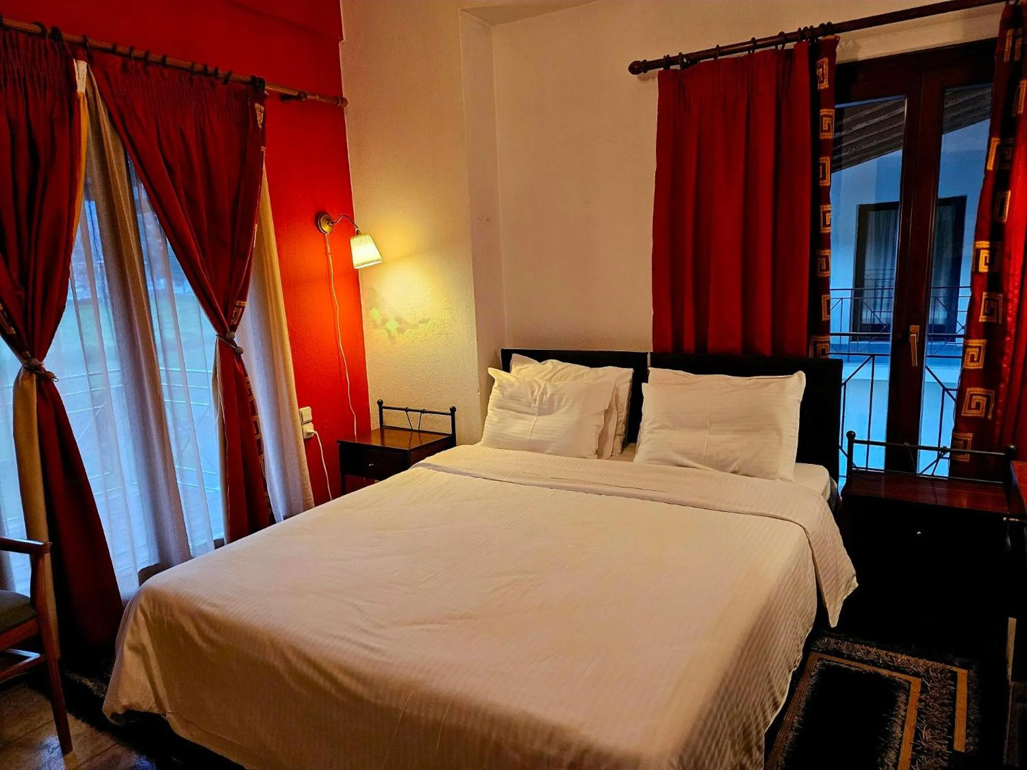 Bed in Hotel Odysseas