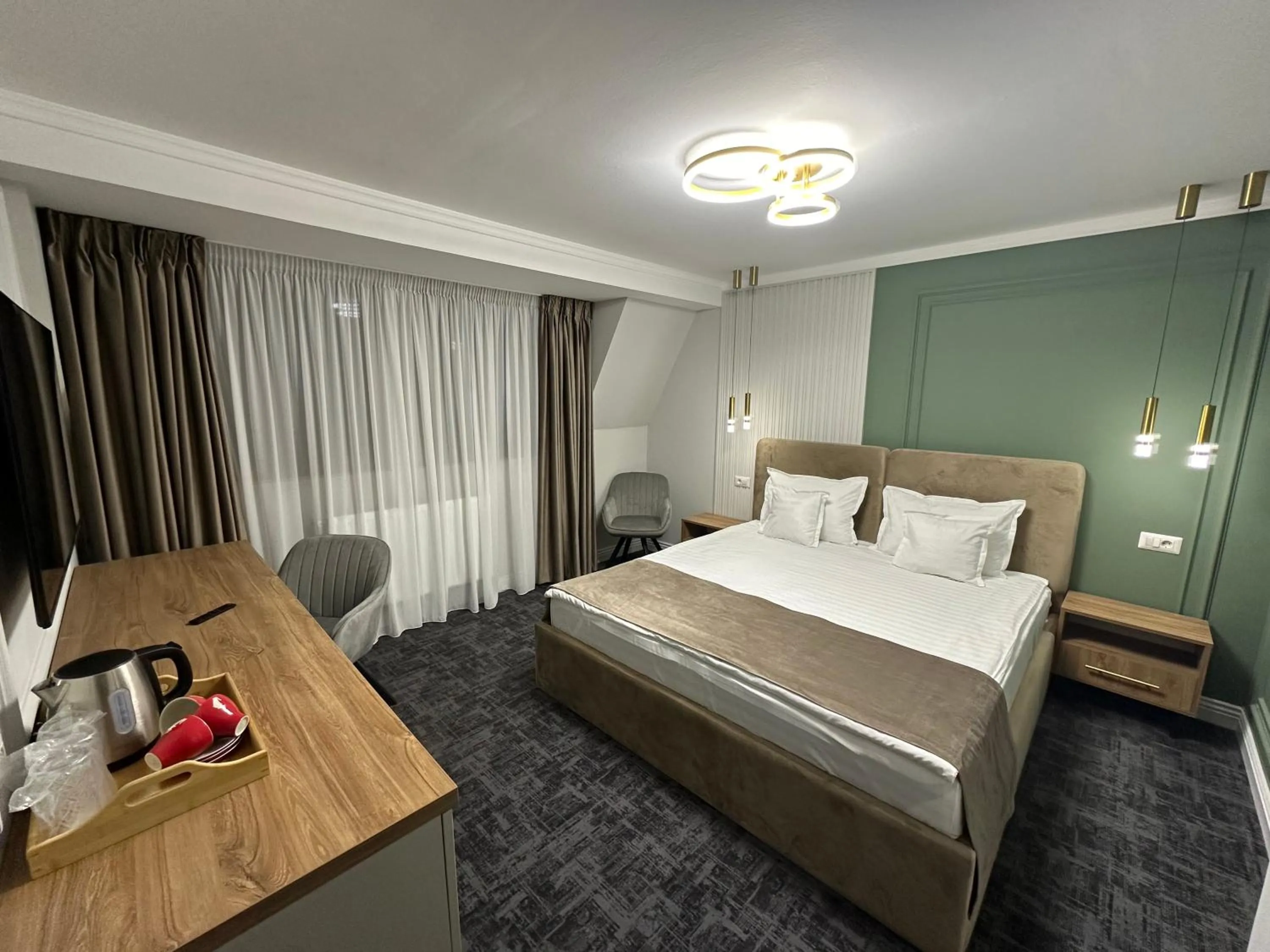 Bed in Hotel Zamca Suceava