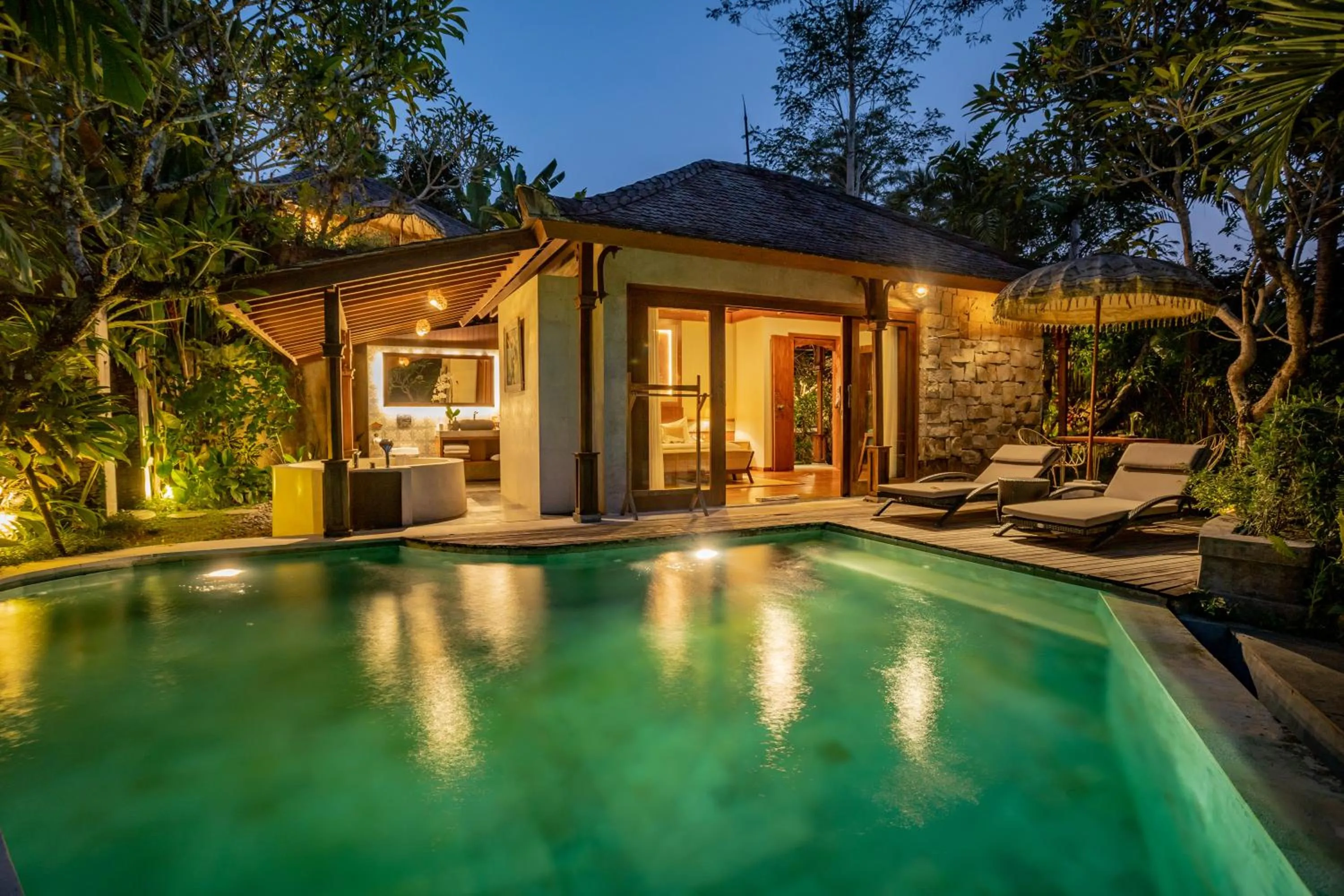Pool view in Nau Villa Ubud