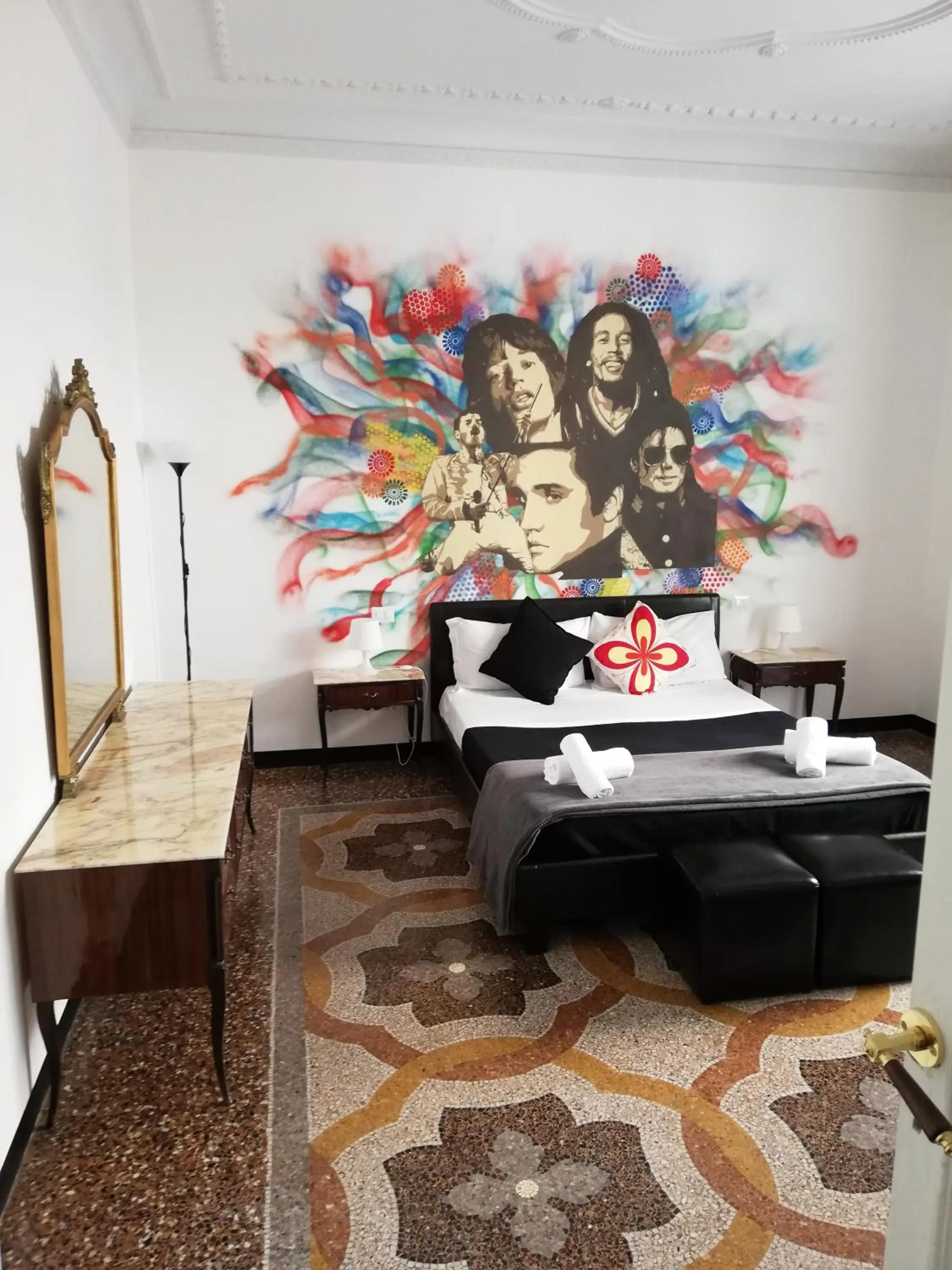 Living room, Bed in Leone X Genova Affittacamere