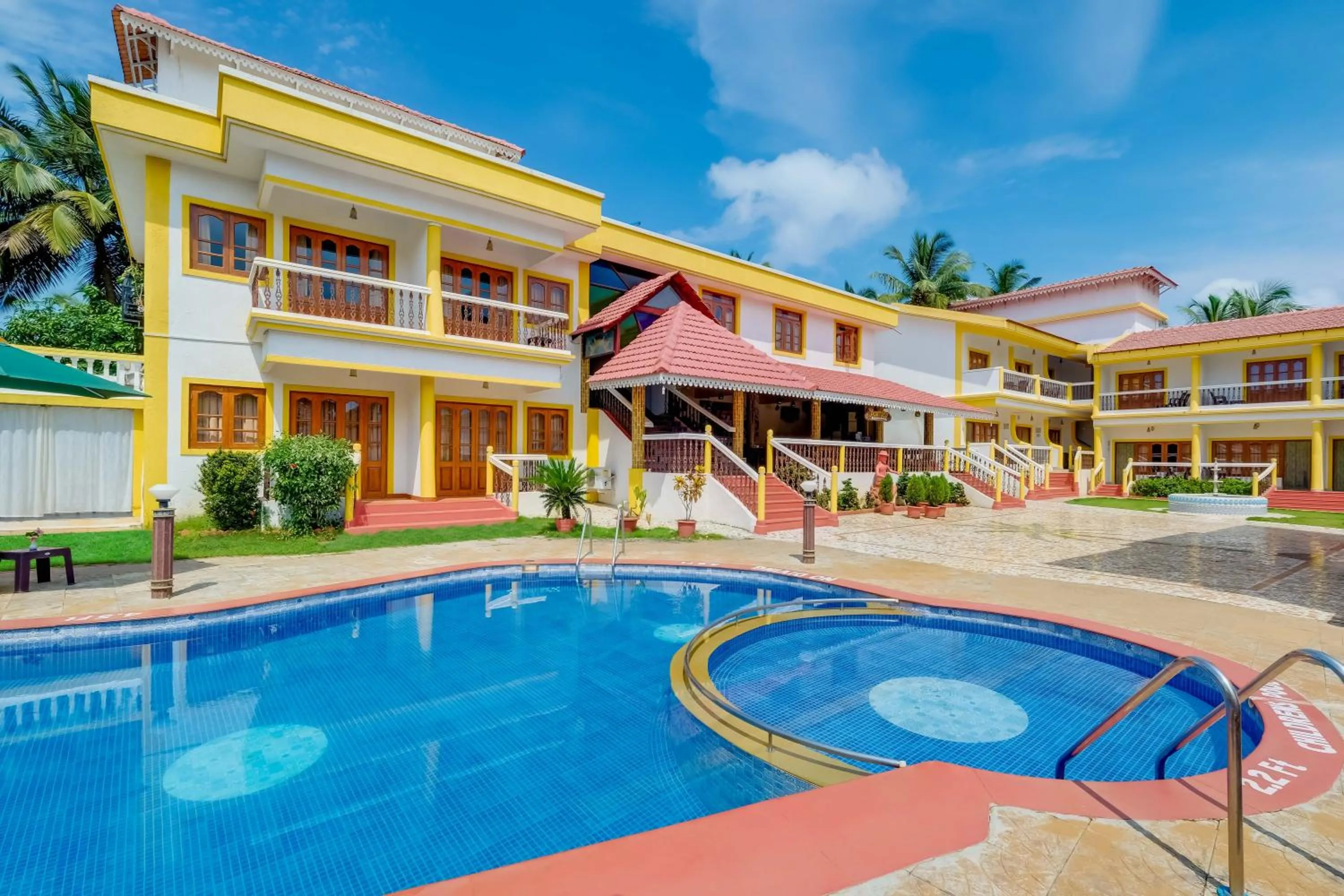Pool view in Spazio Leisure Resort, Goa