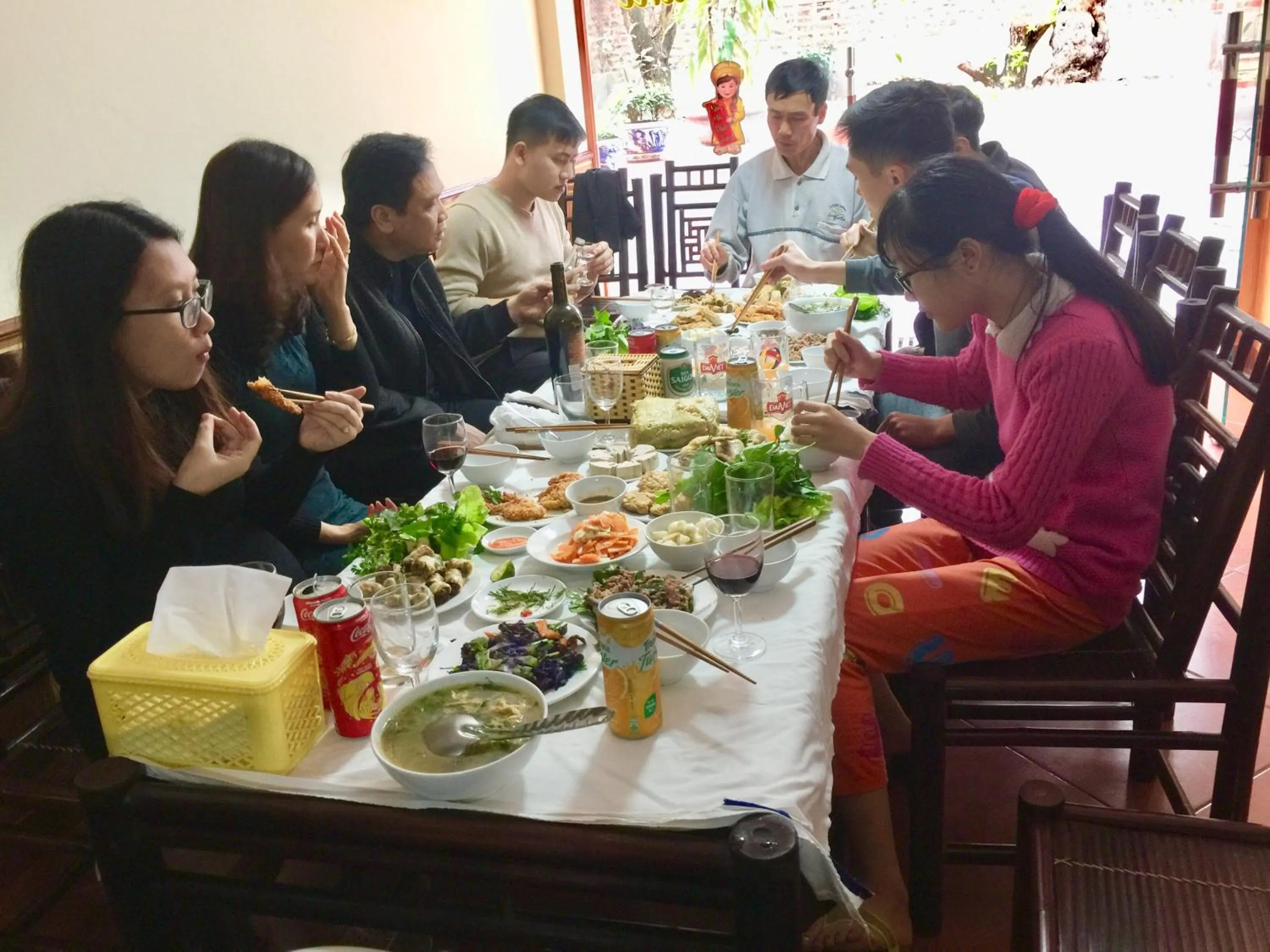 Dining area in Hoang Giang Homestay