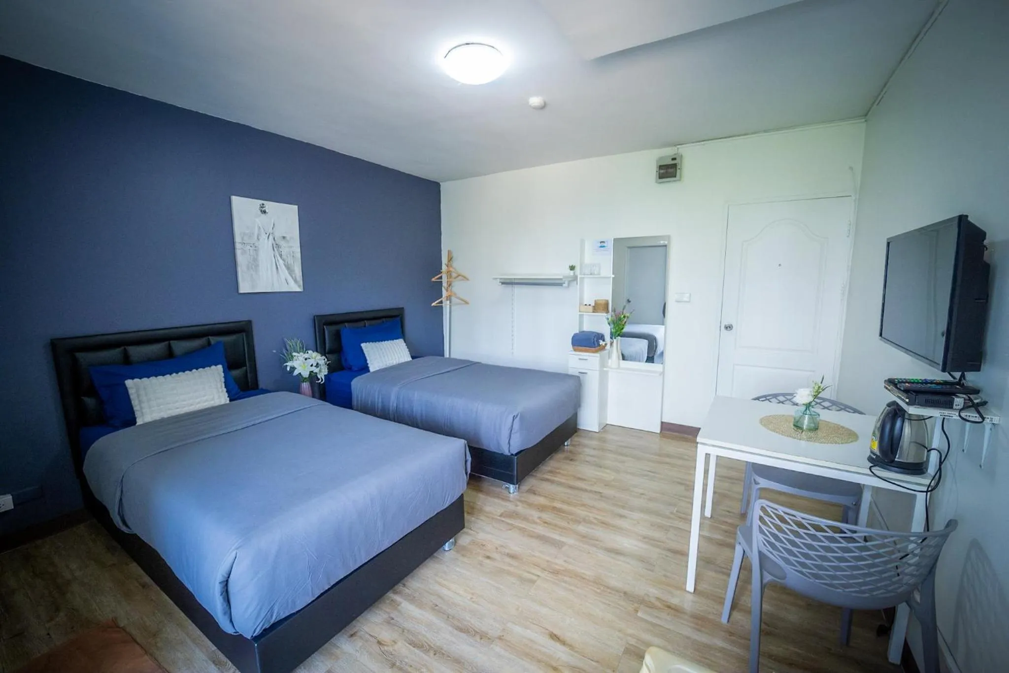 Bed in Baansuay Rattanathibet Apartment