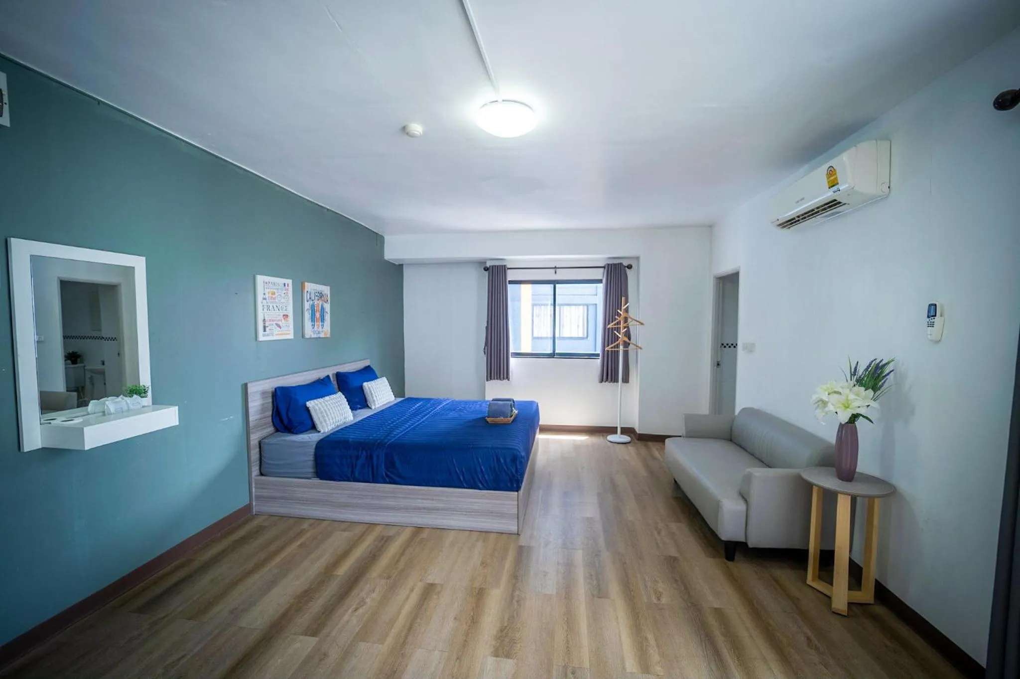 Bed in Baansuay Rattanathibet Apartment