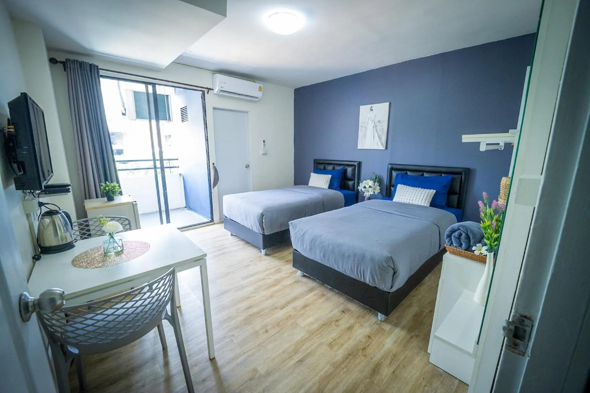 Bed in Baansuay Rattanathibet Apartment